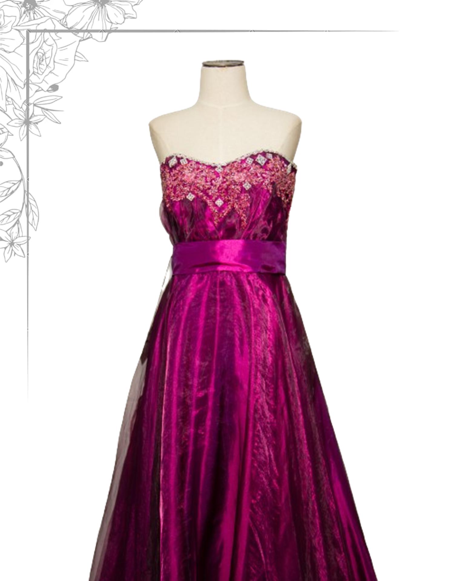 Purple floor length dress