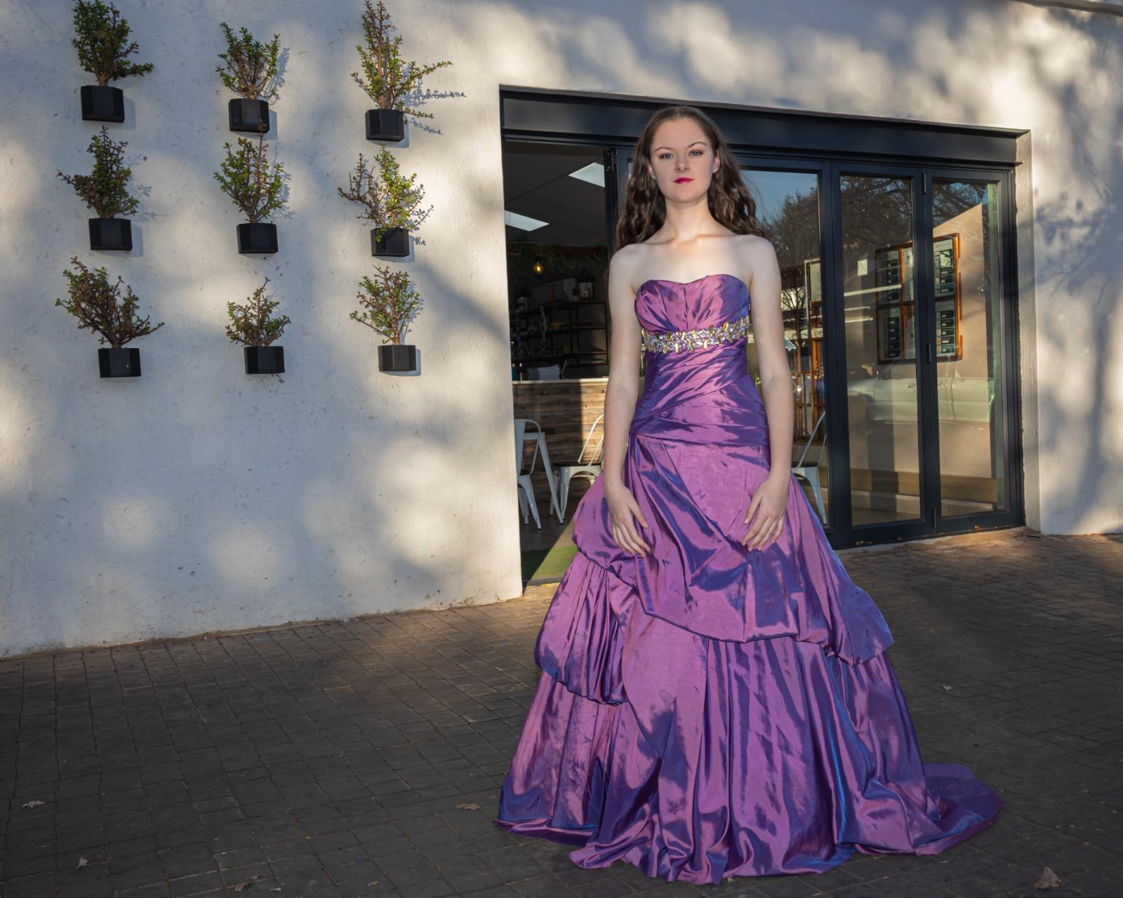 Purple floor length dress