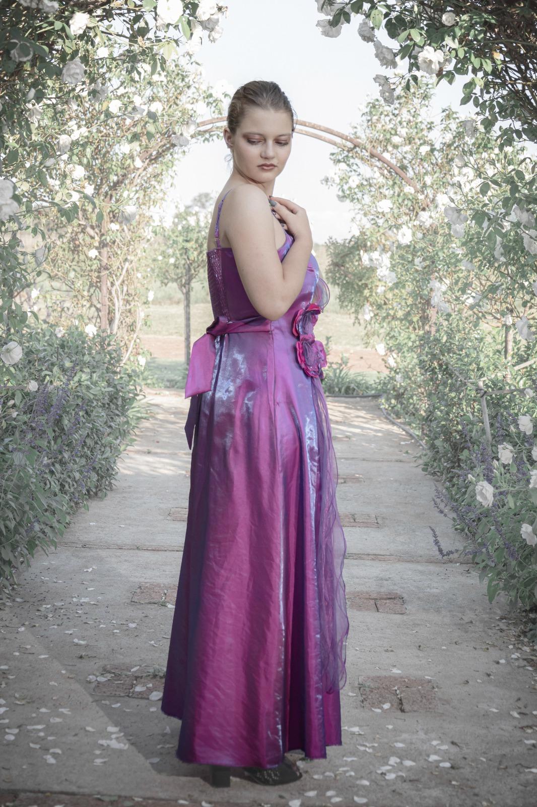 Purple floor length dress