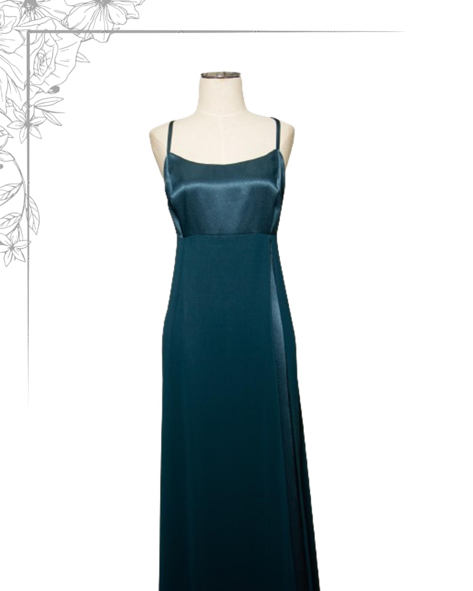 Green floor length dress