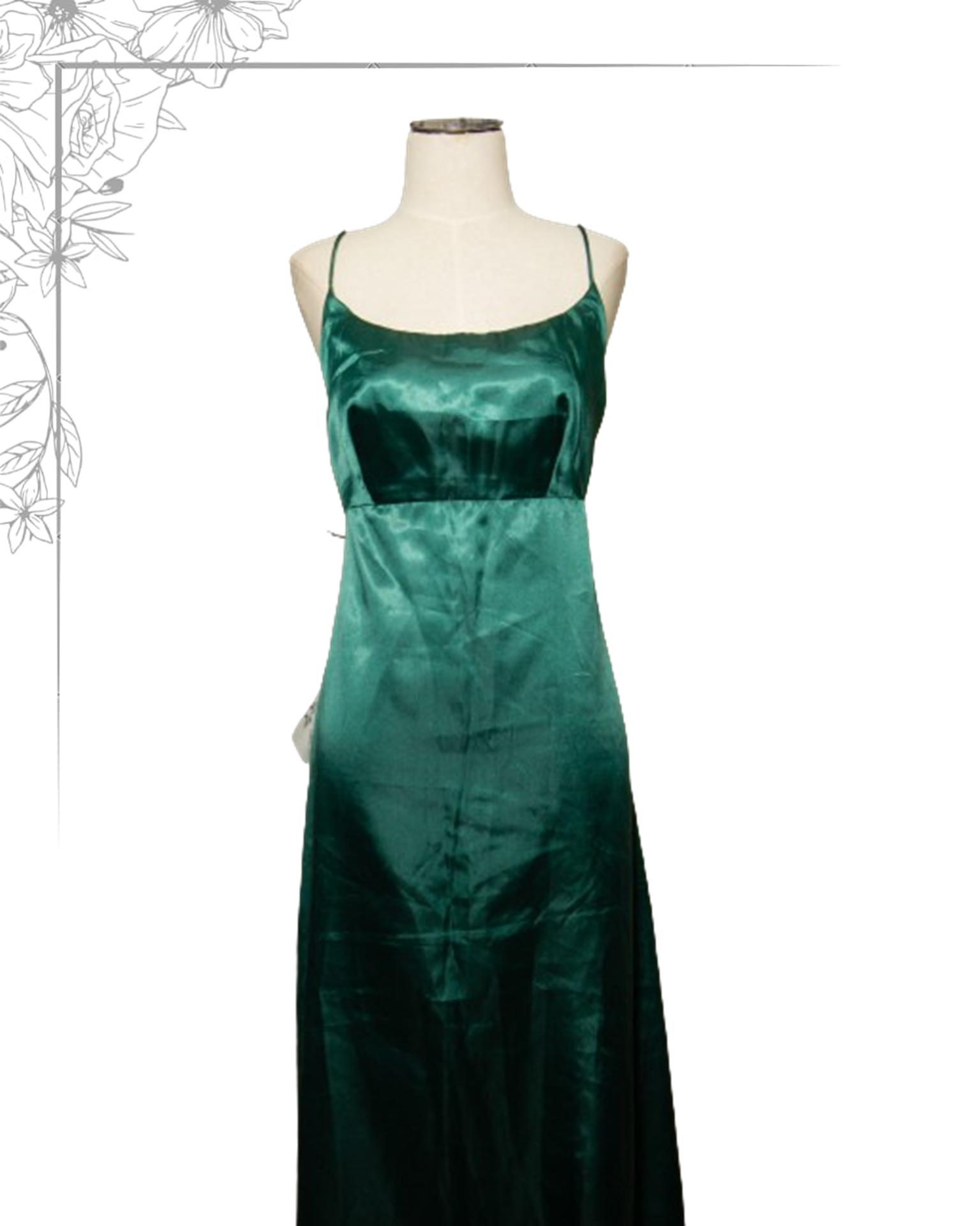 Green floor length dress