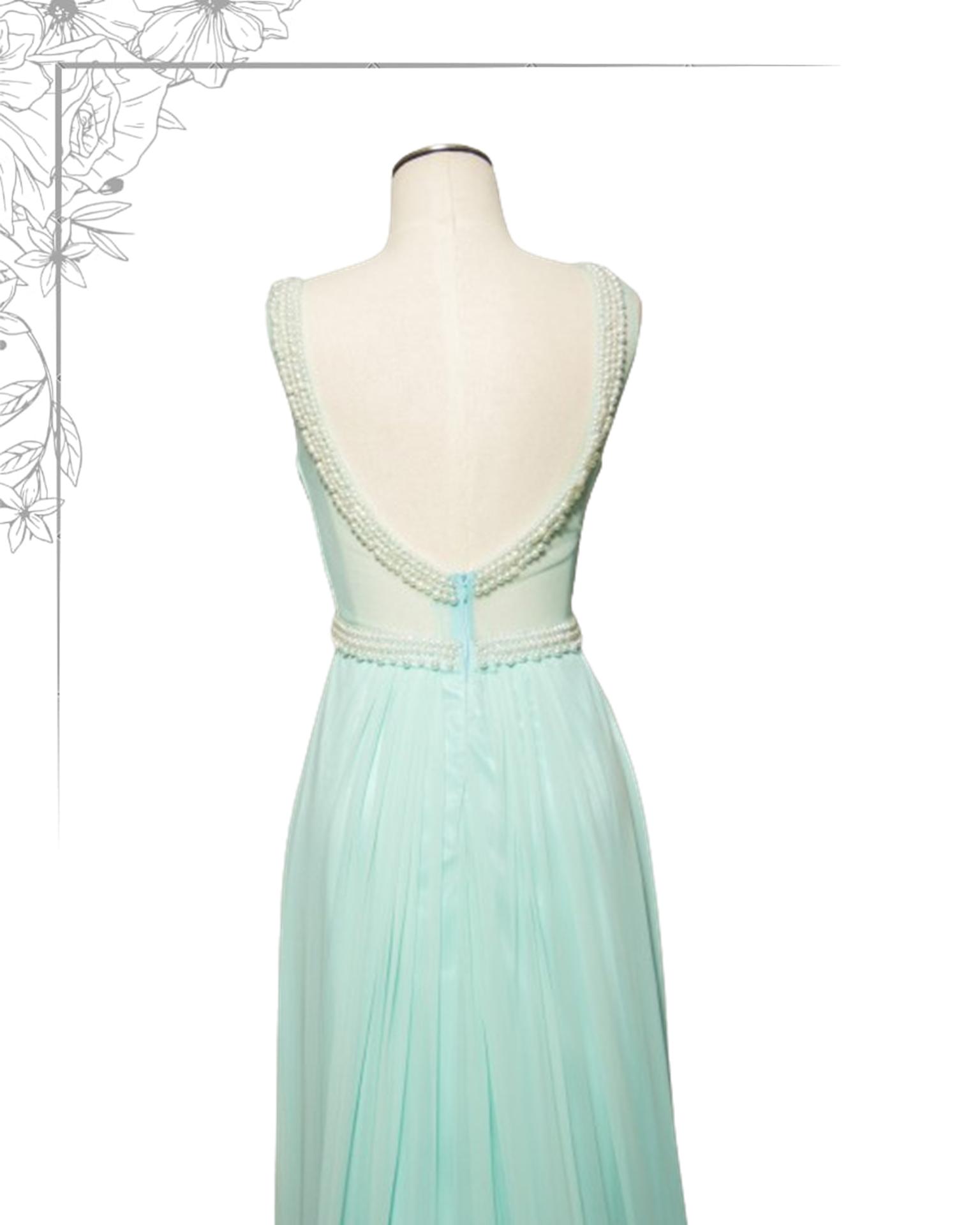 Turquoise floor length dress