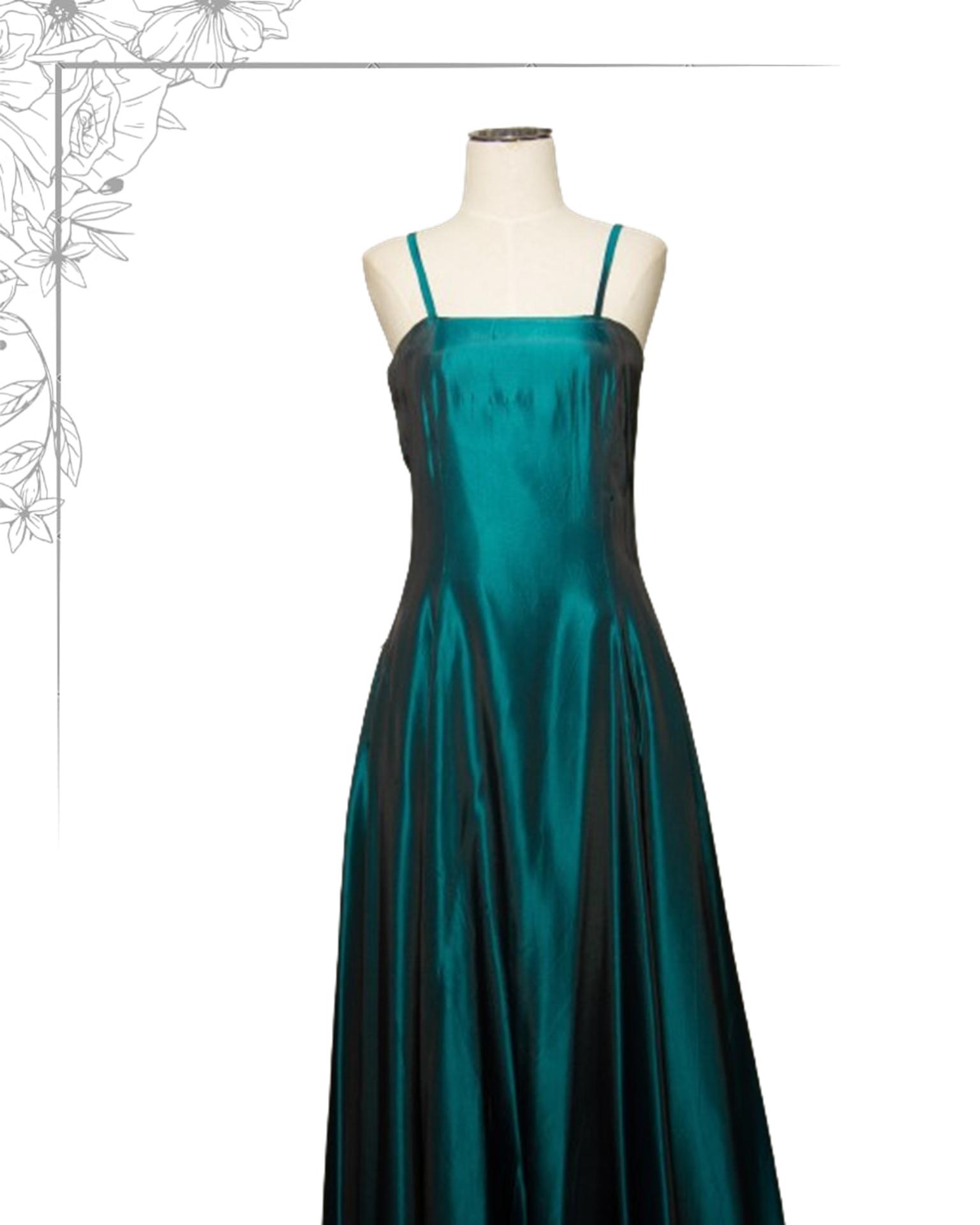 Green floor length dress