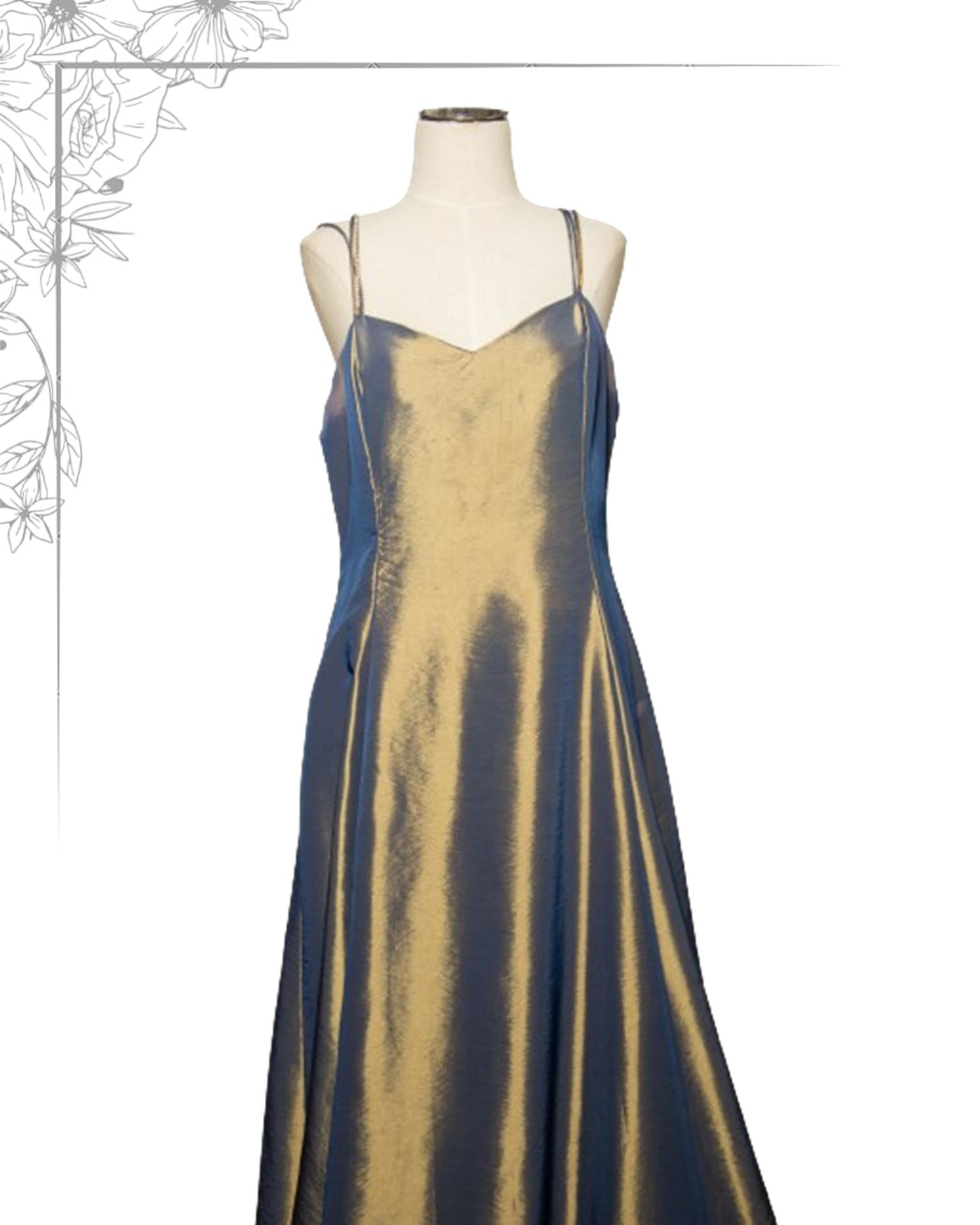 Green floor length dress