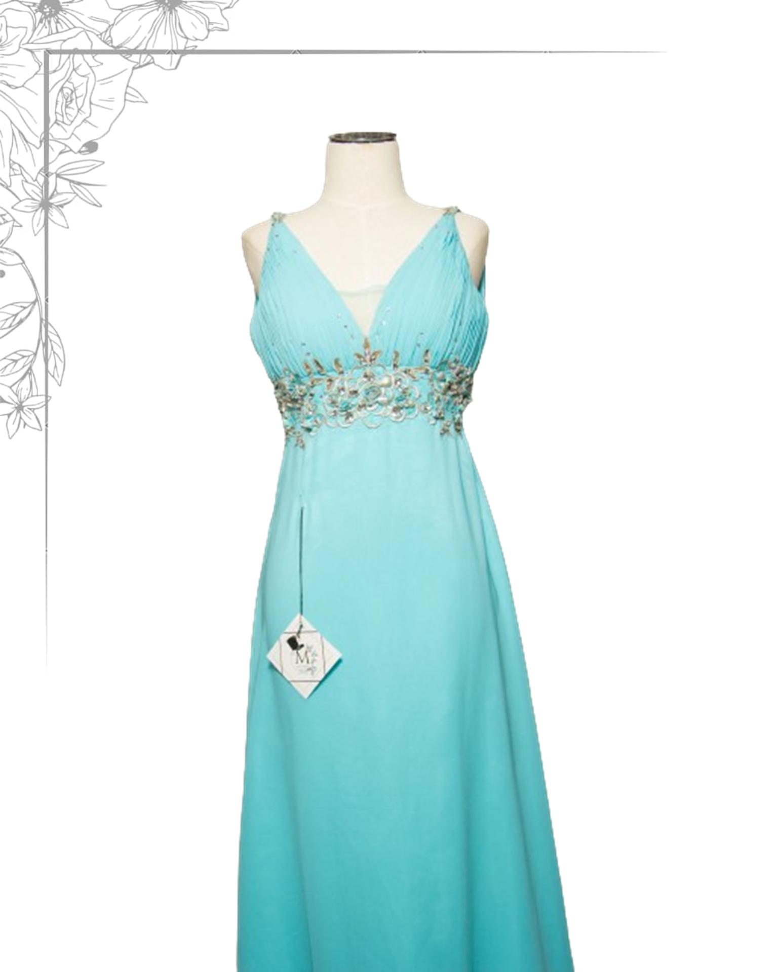 Turquoise floor length dress
