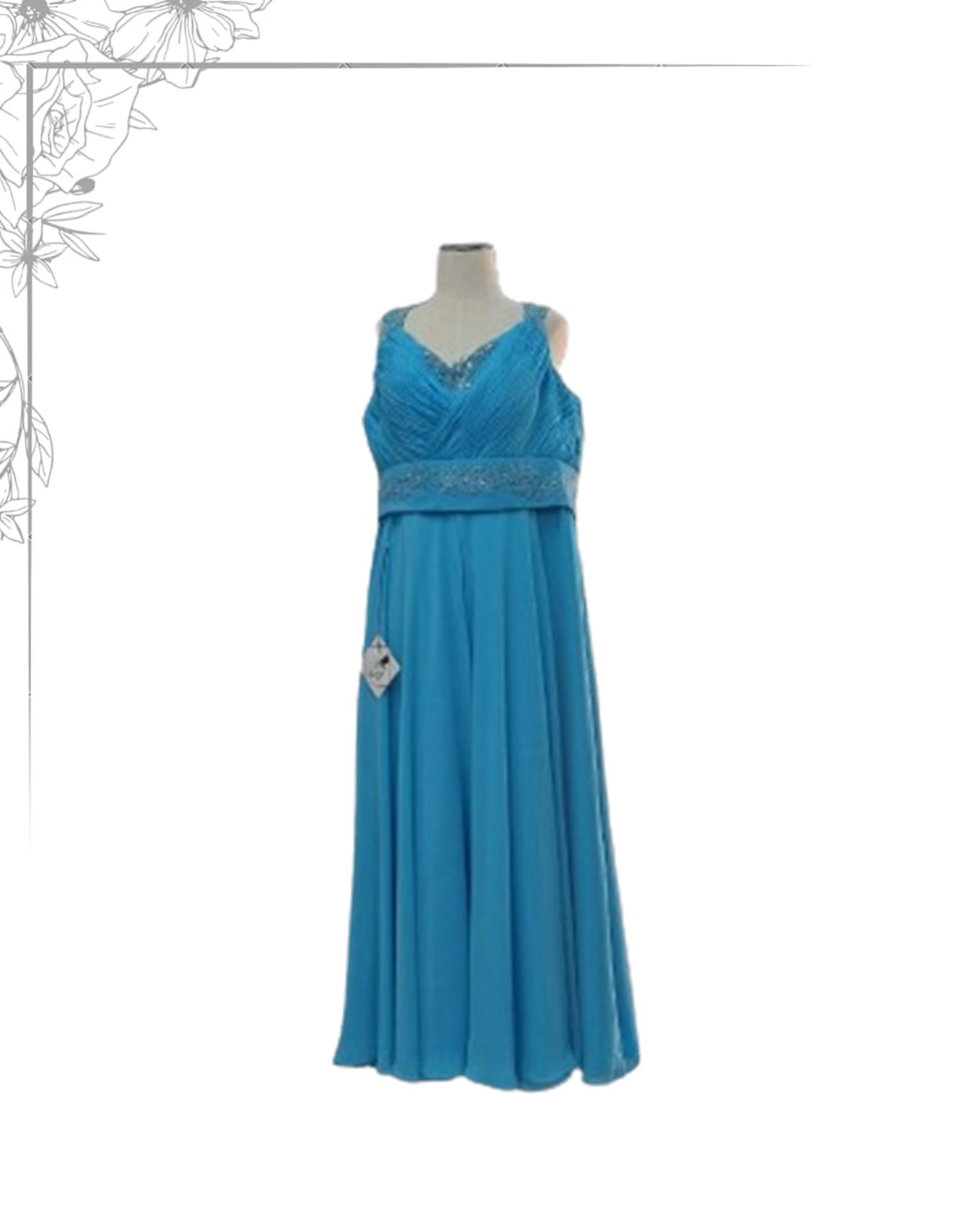 Blue floor length dress