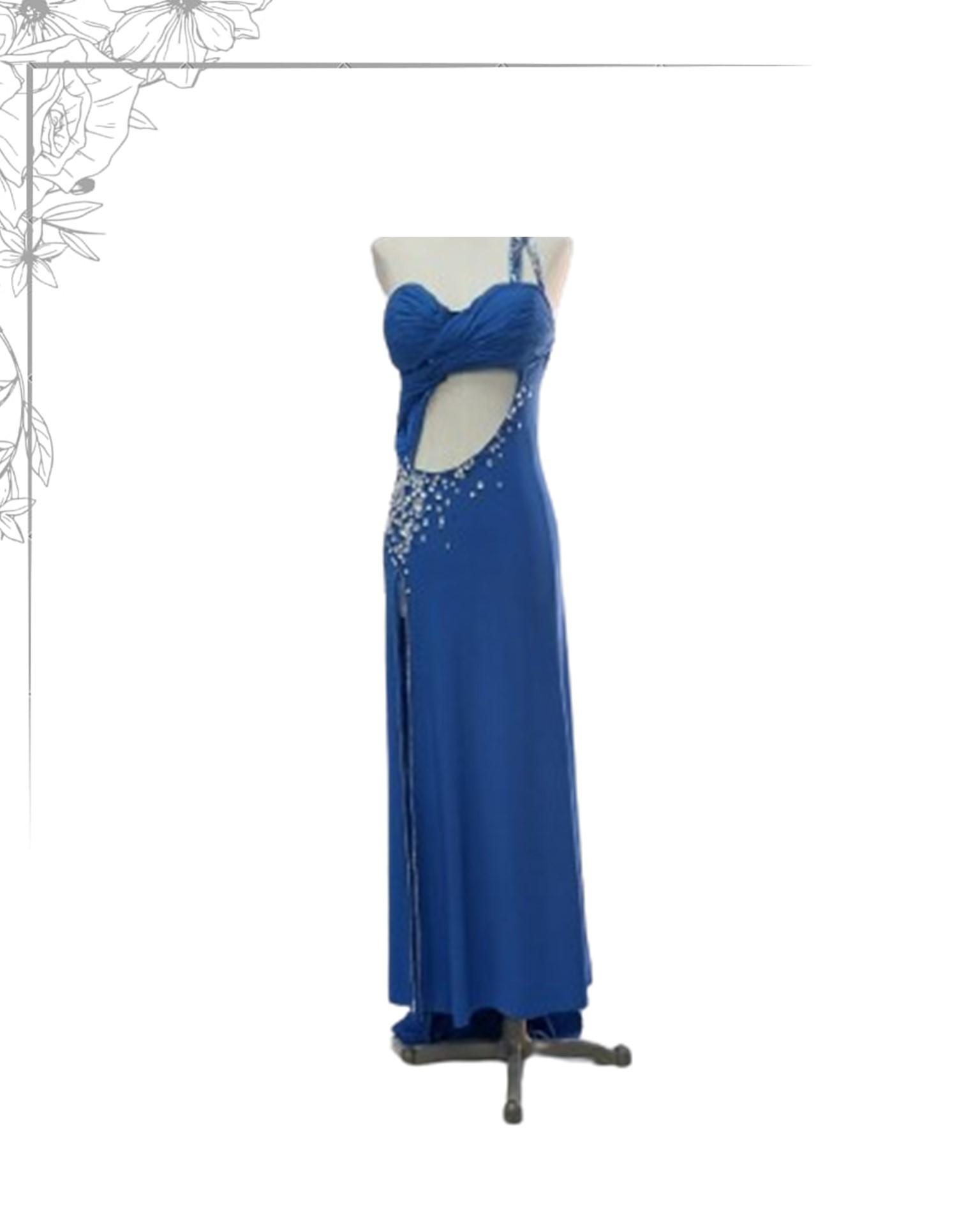 Blue floor length dress