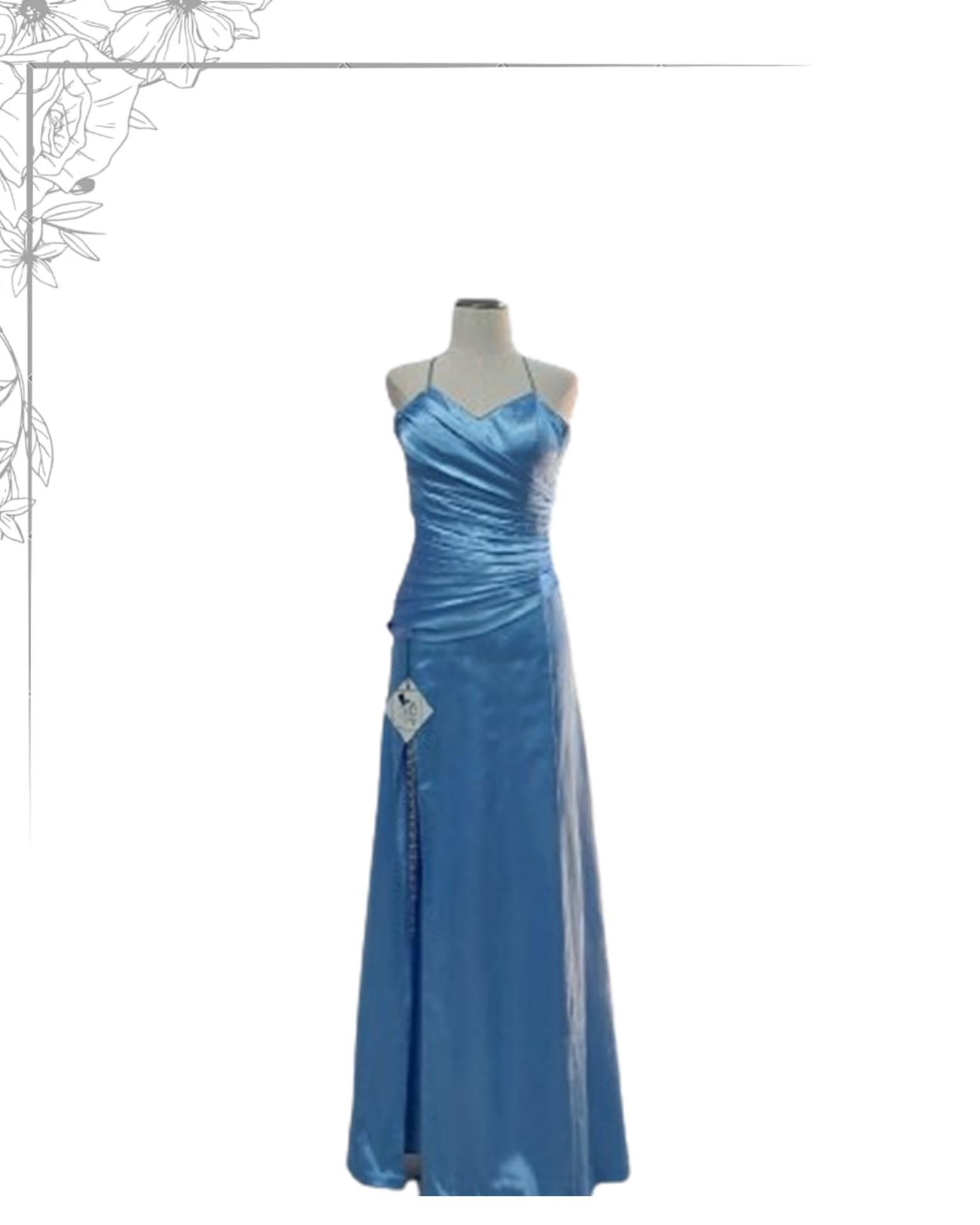 Blue floor length dress