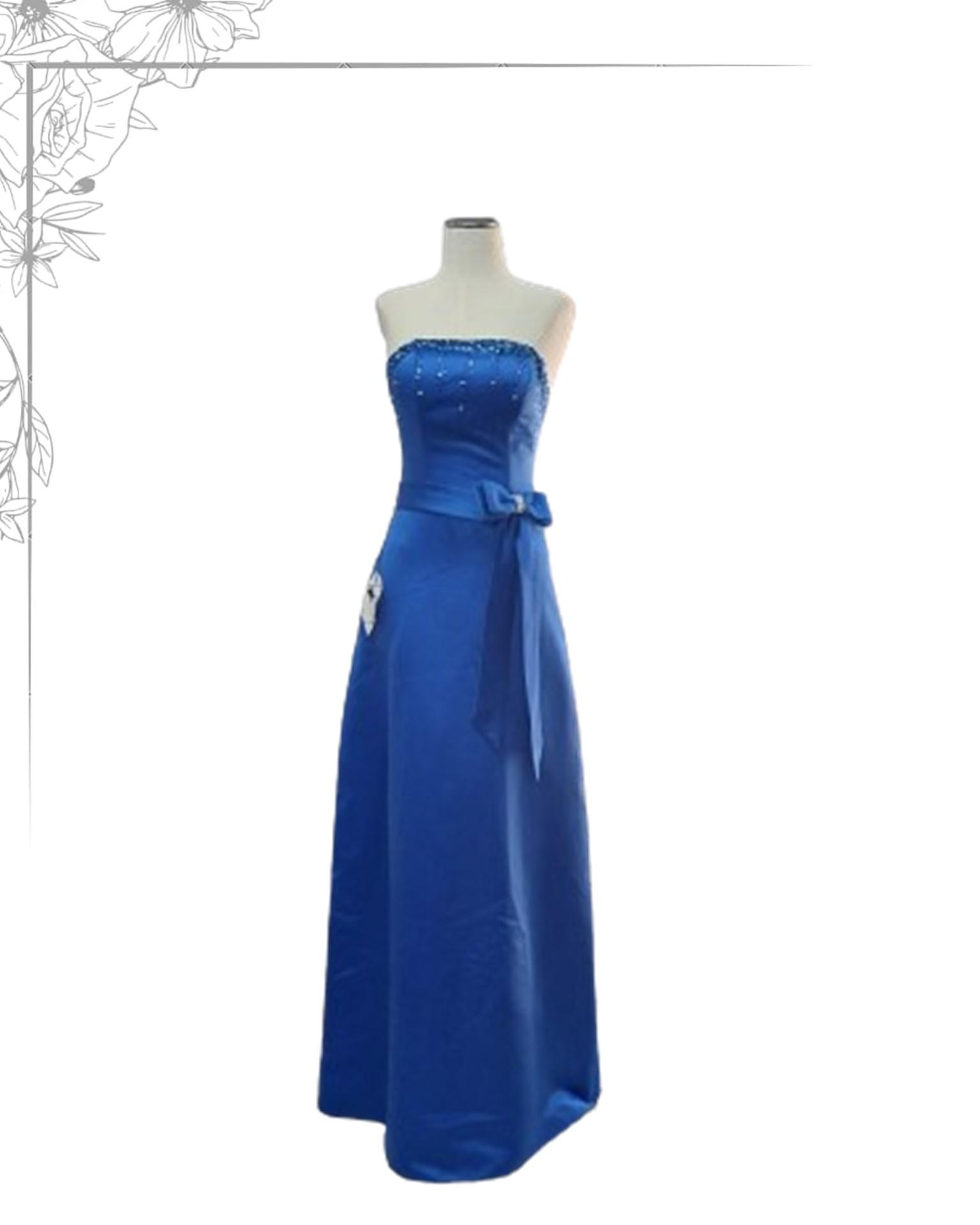 Blue floor length dress