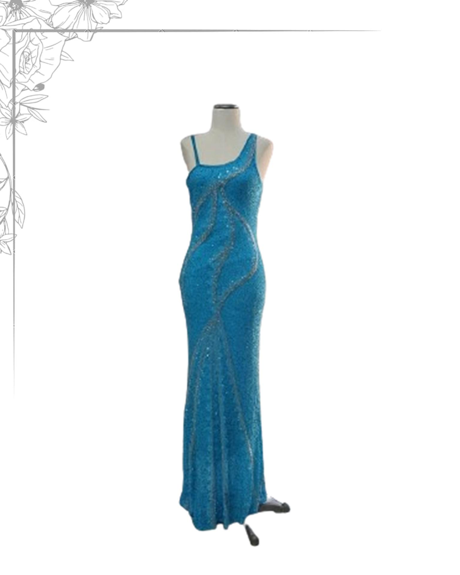 Blue floor length dress