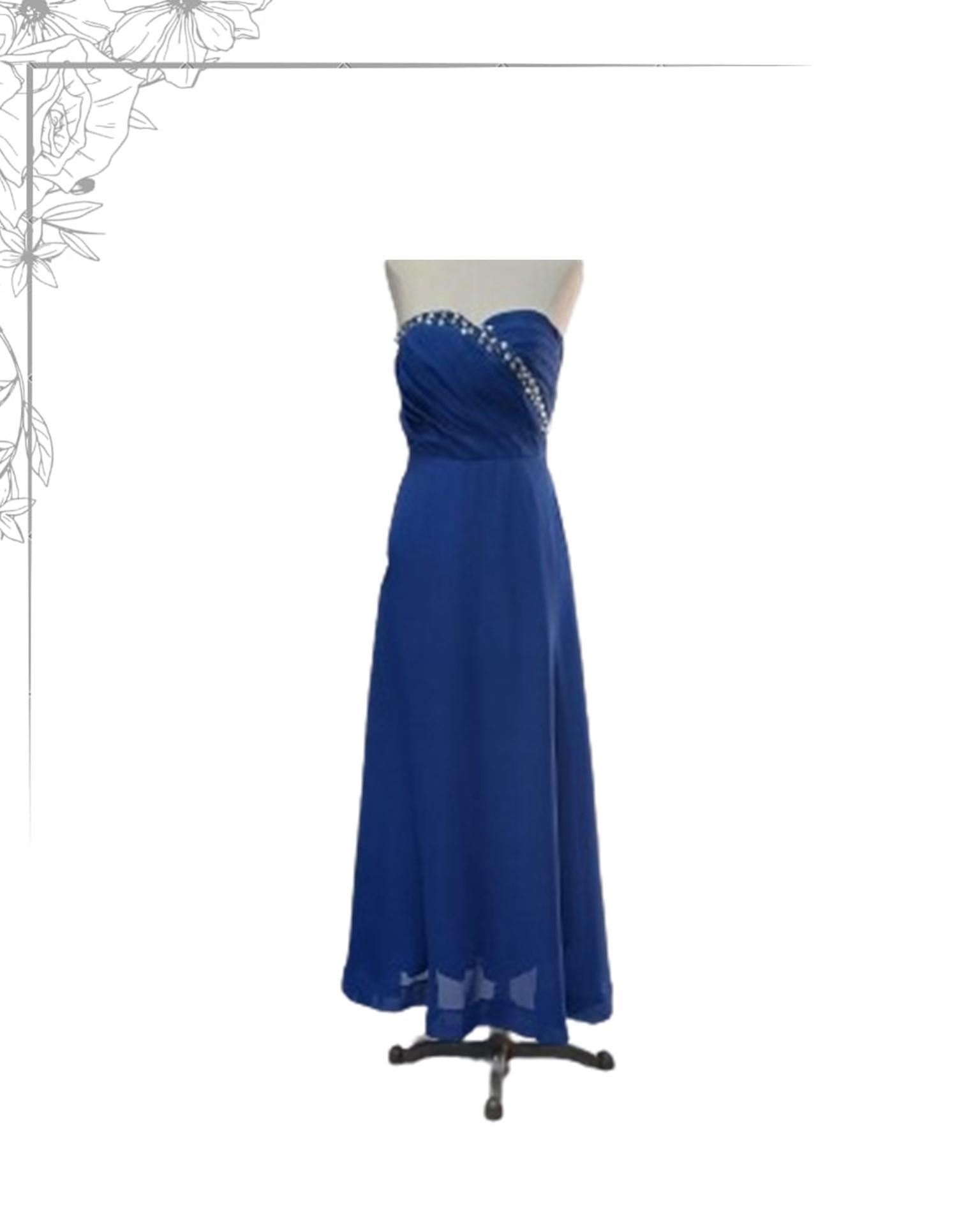 Blue floor length dress