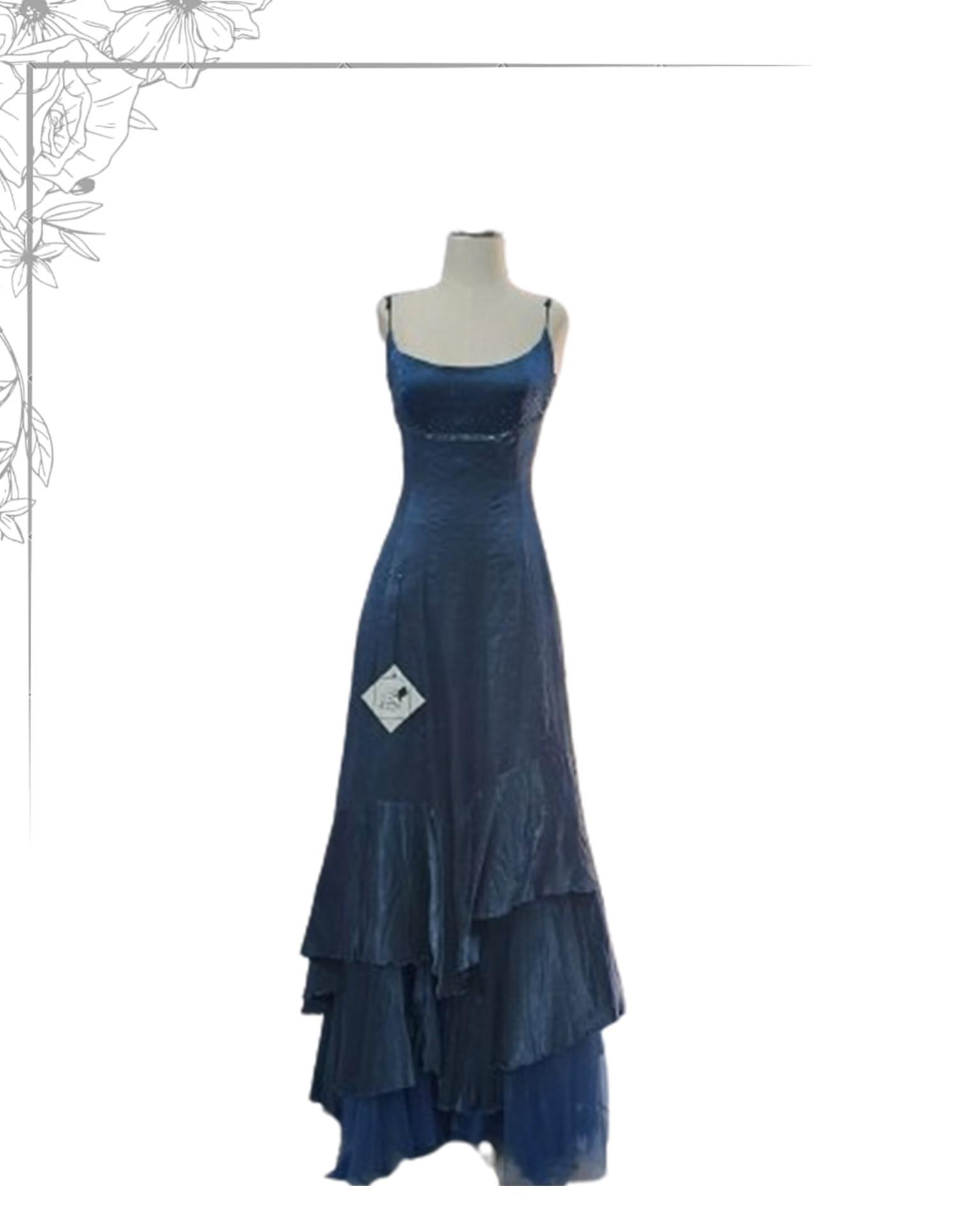 Blue floor length dress