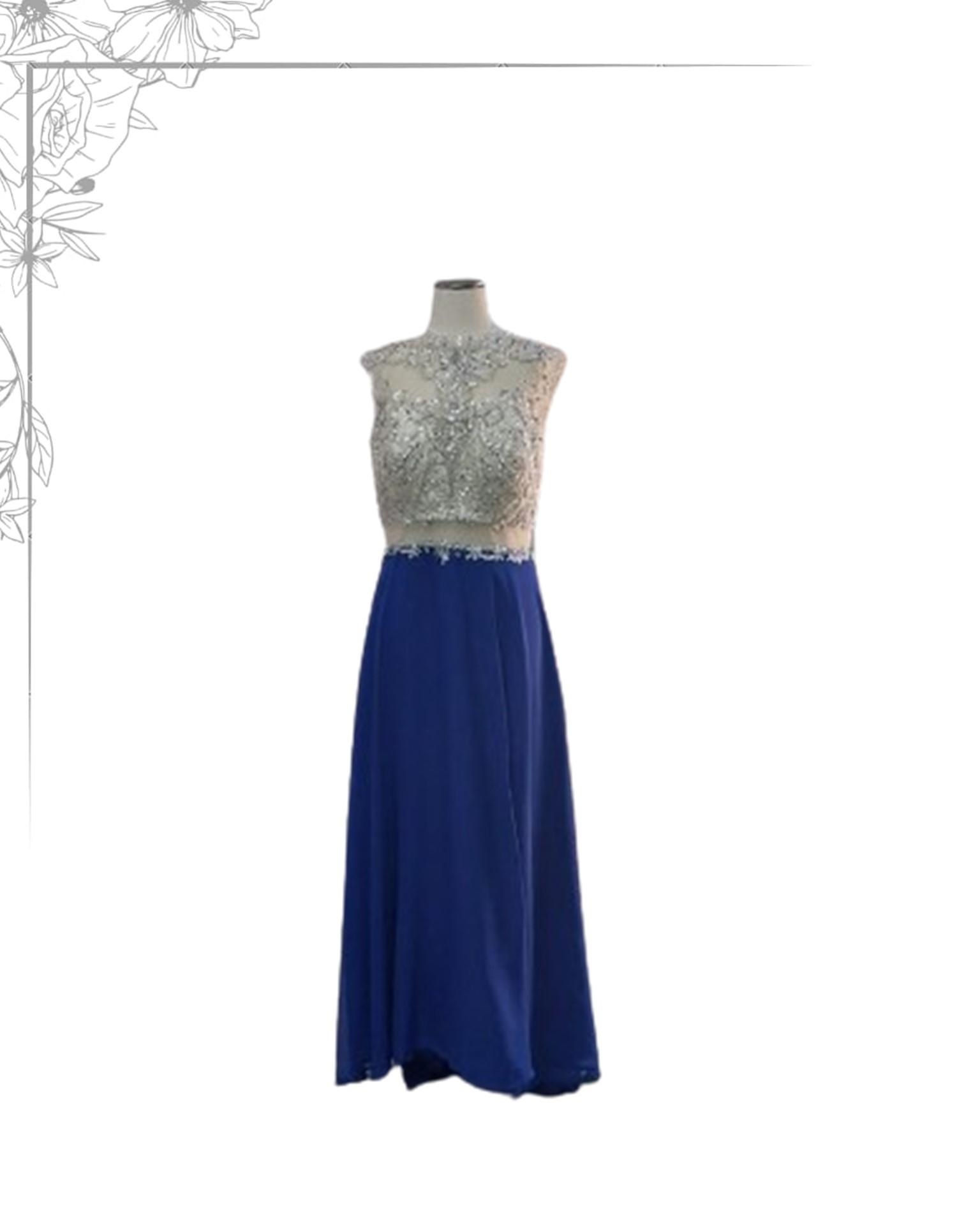 Blue floor length dress