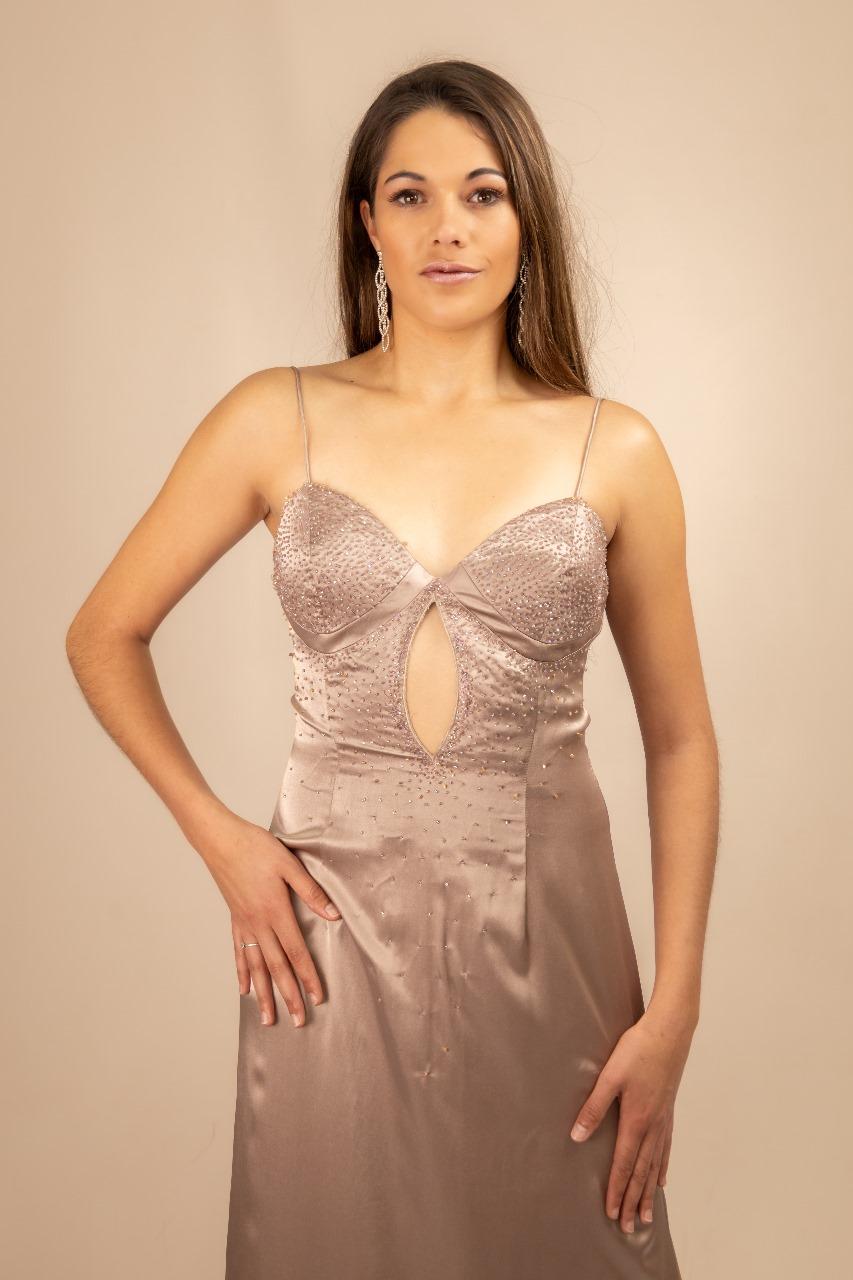 Brown floor length dress