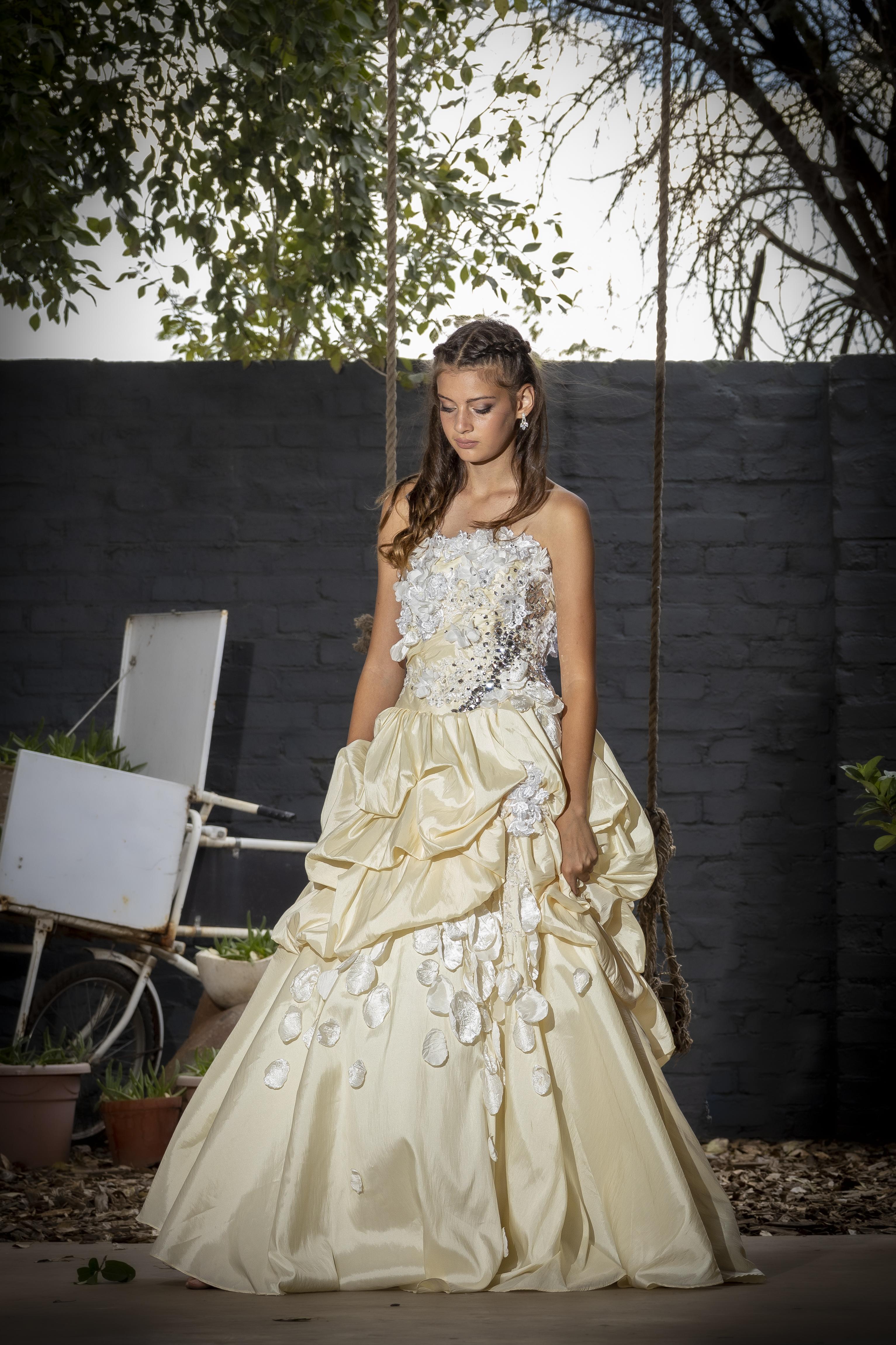 Yellow floor length dress