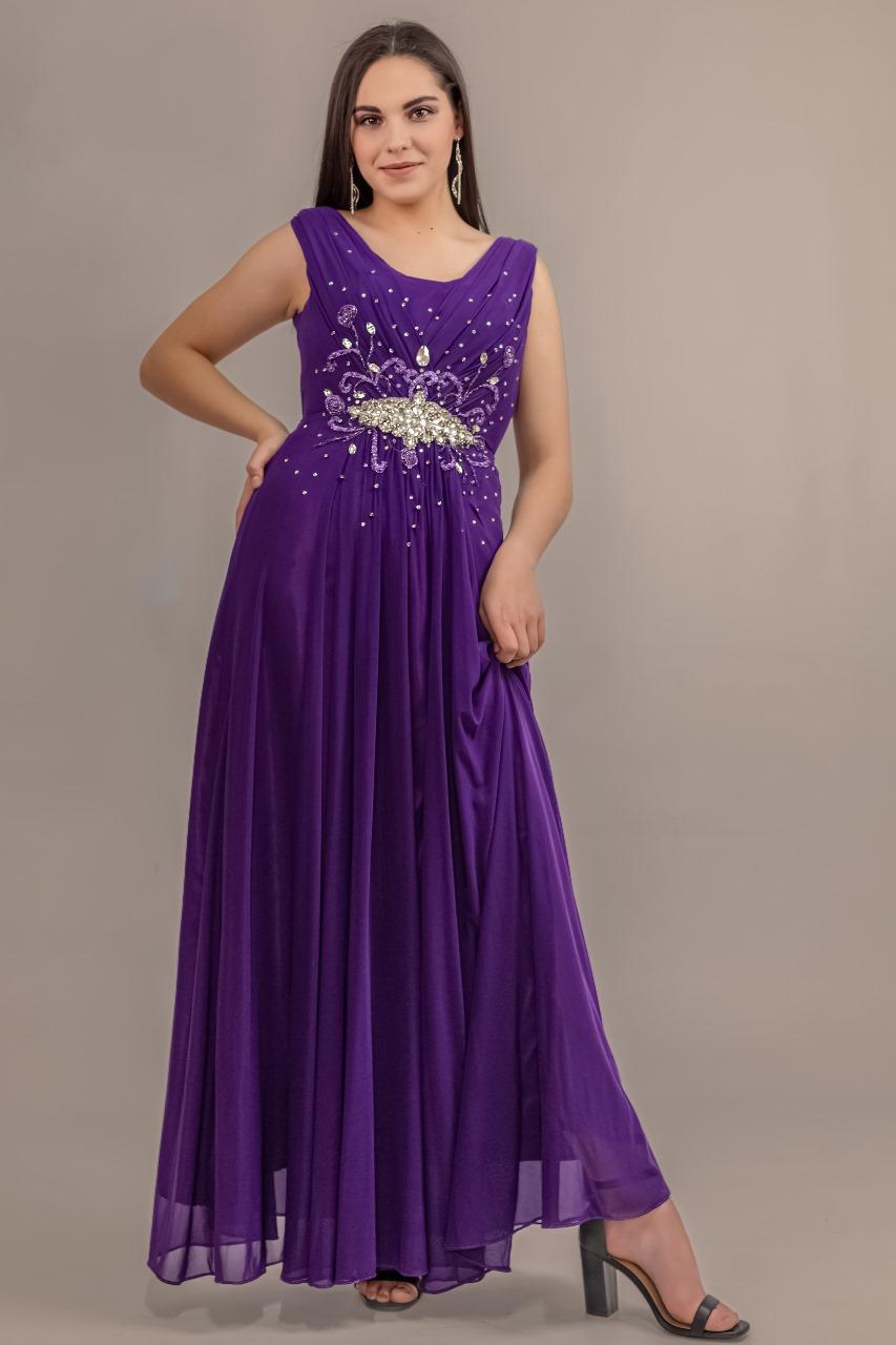 Purple floor length dress