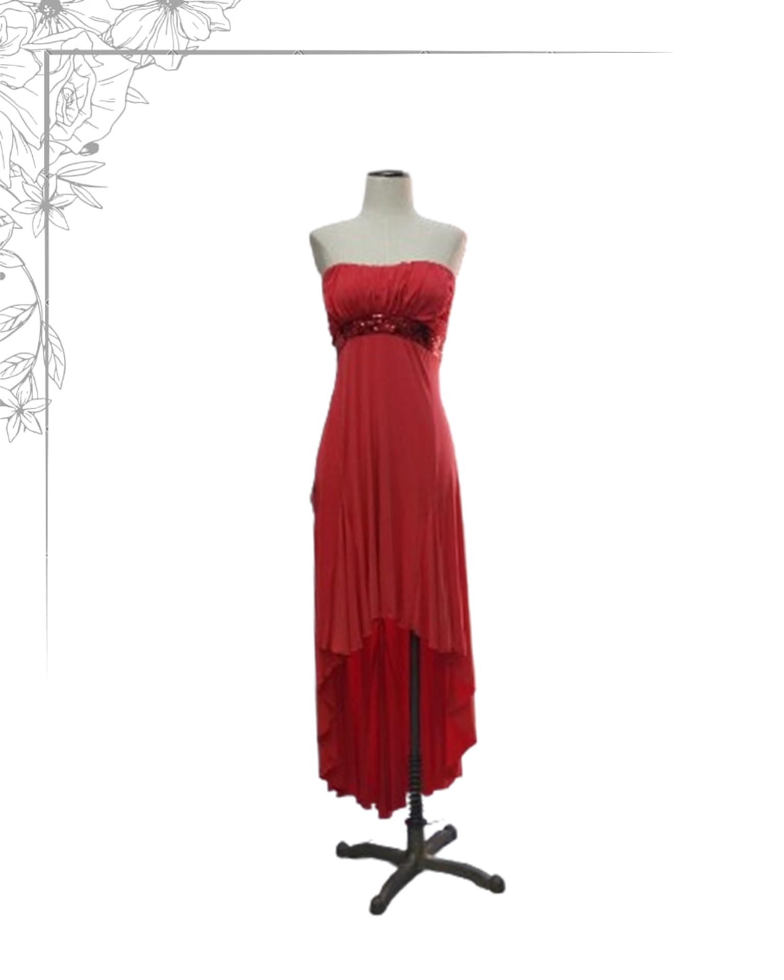 Red floor length dress