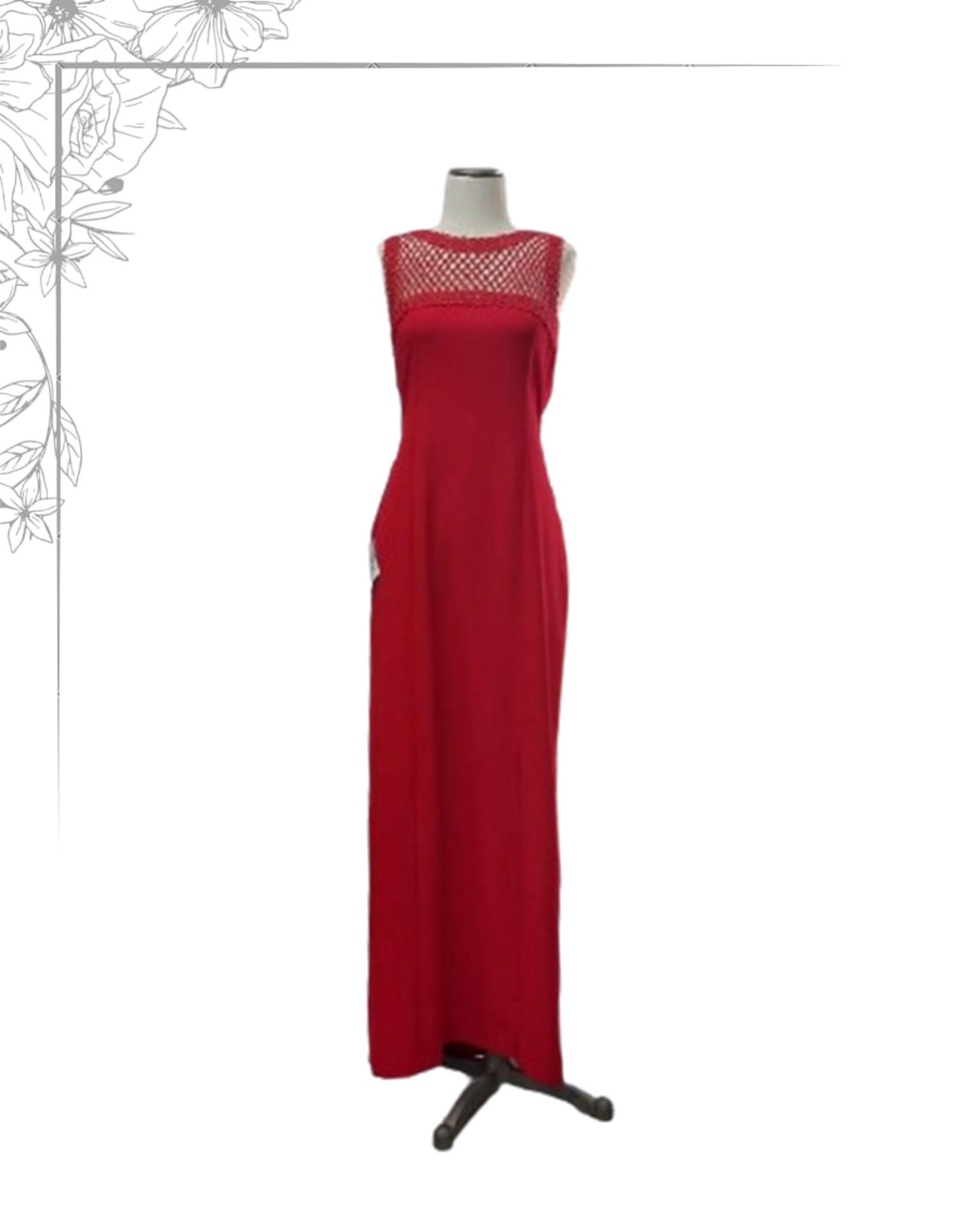 Red floor length dress