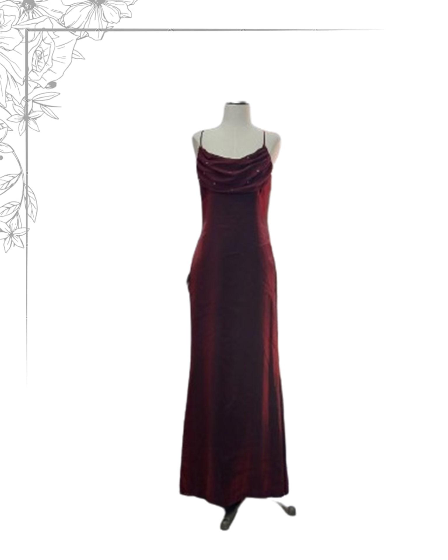 Red floor length dress