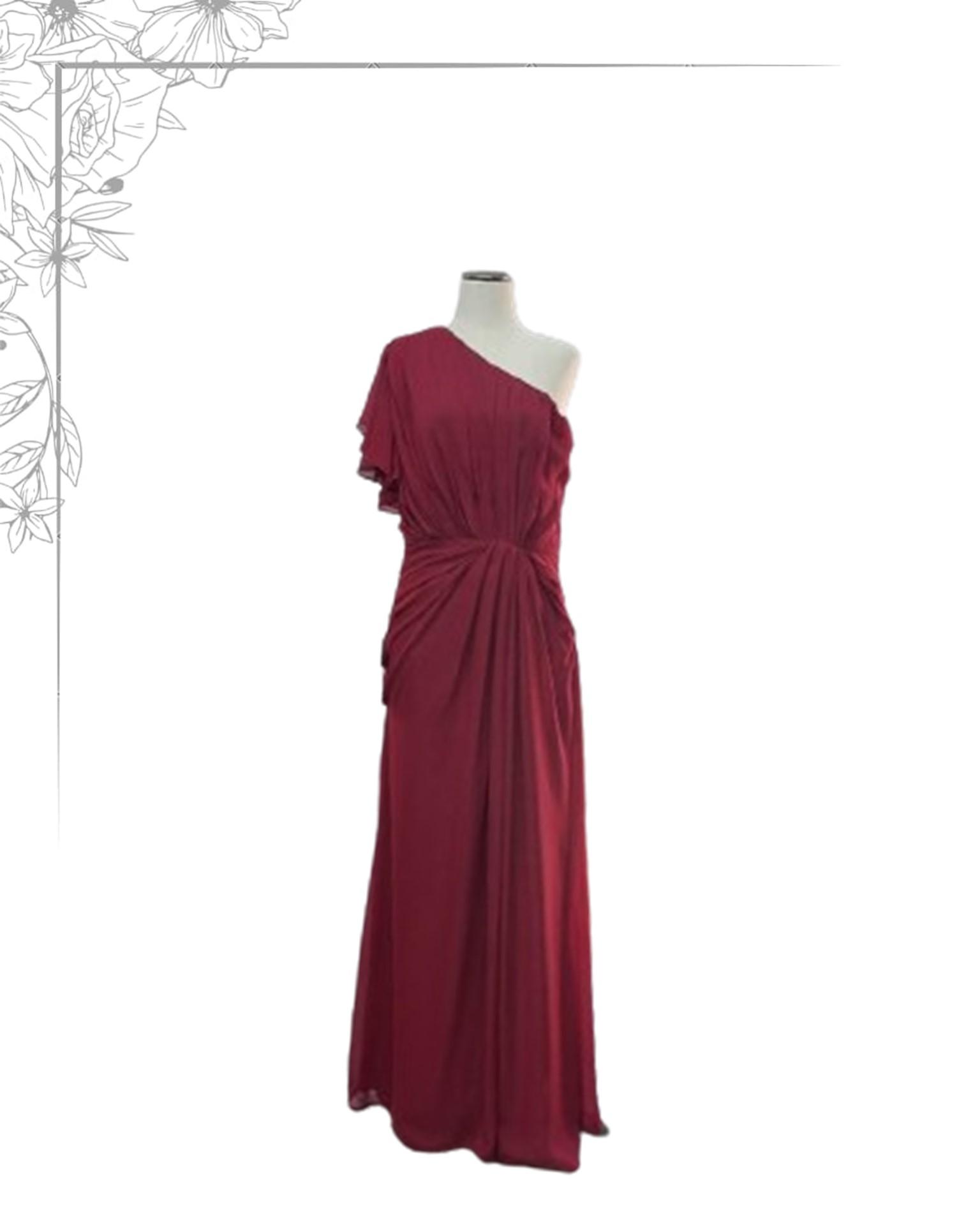 Red floor length dress