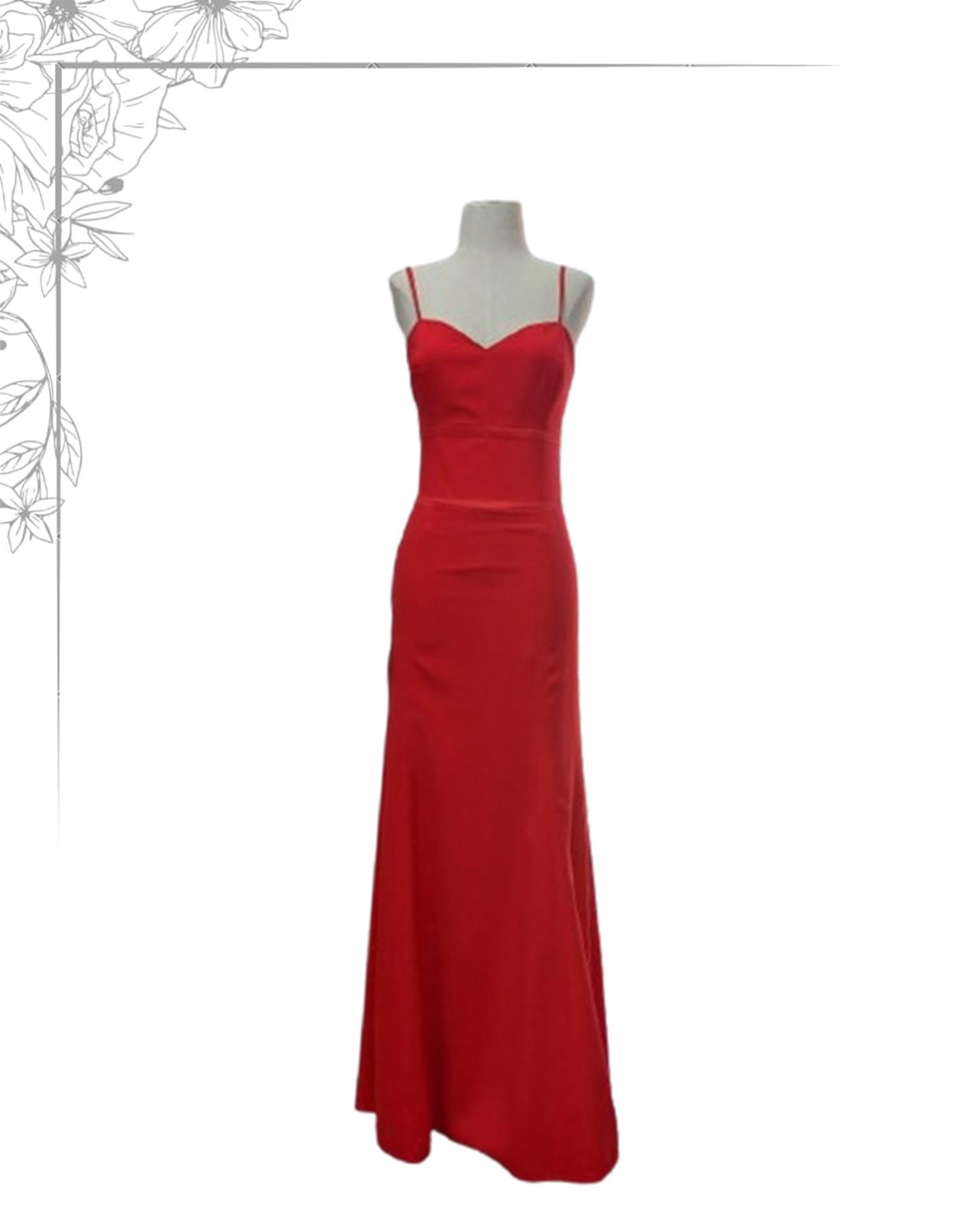 Red floor length dress