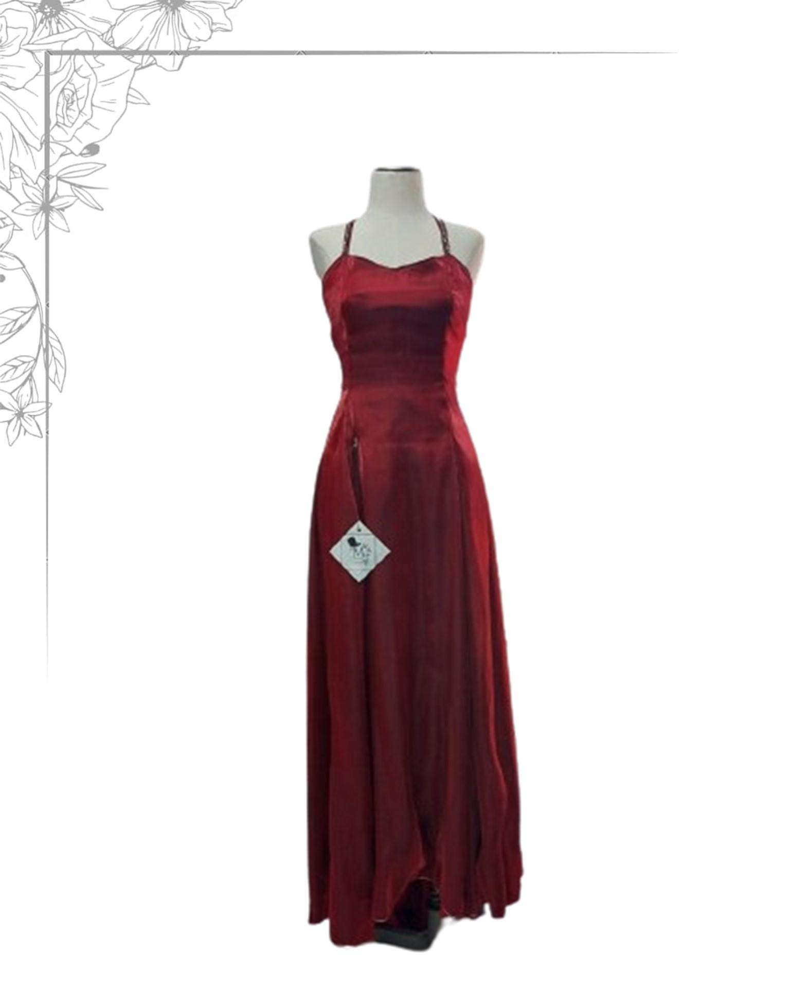 Red floor length dress