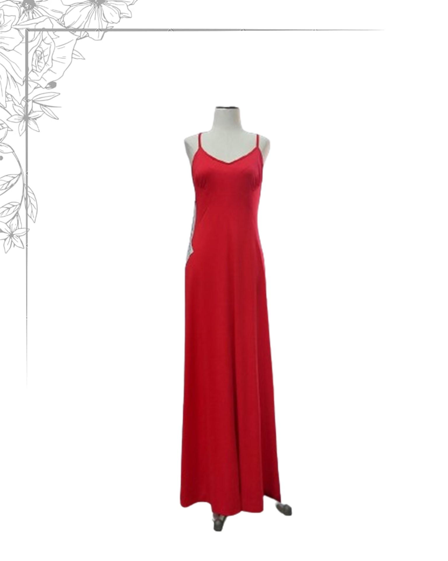 Red floor length dress