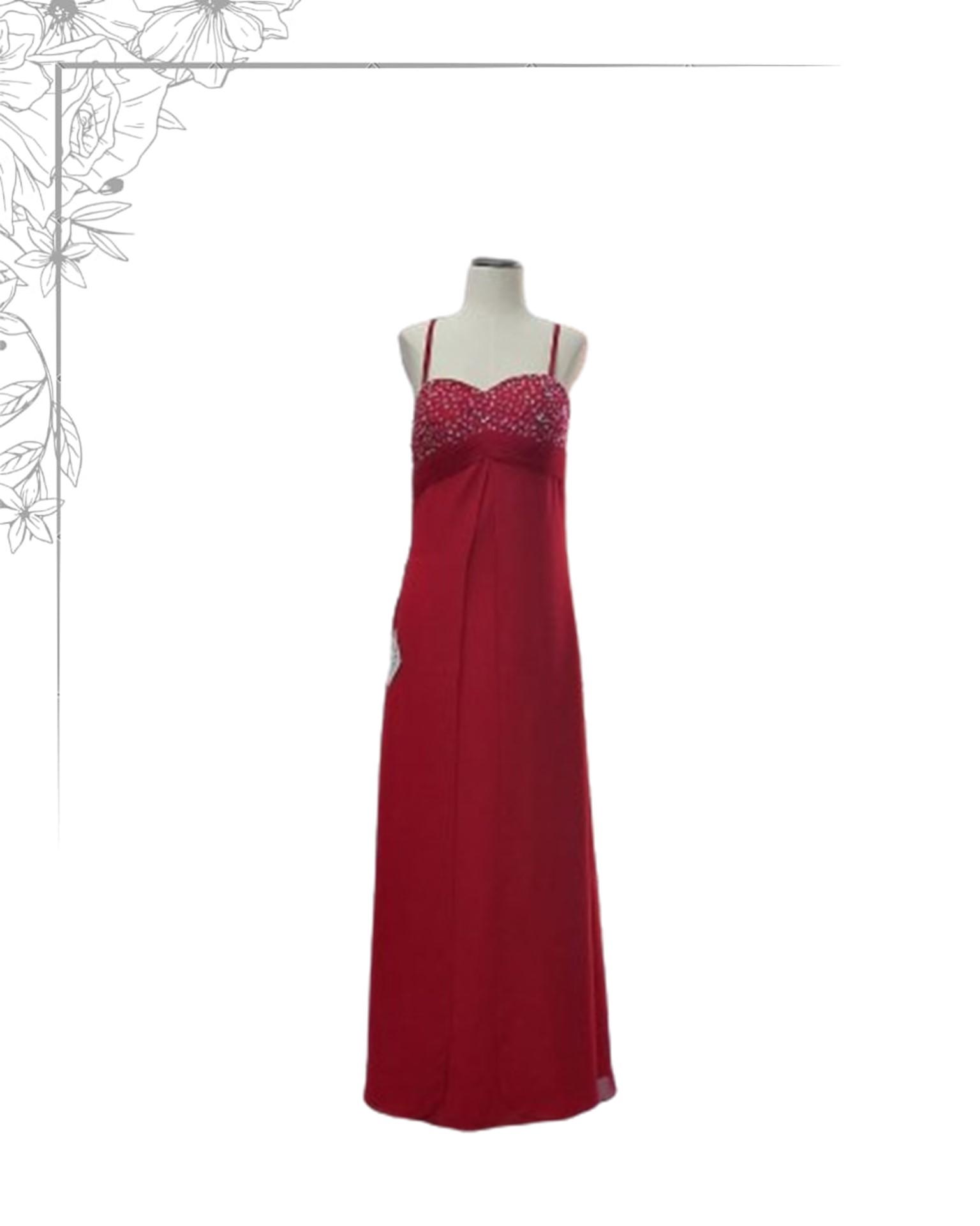 Red floor length dress