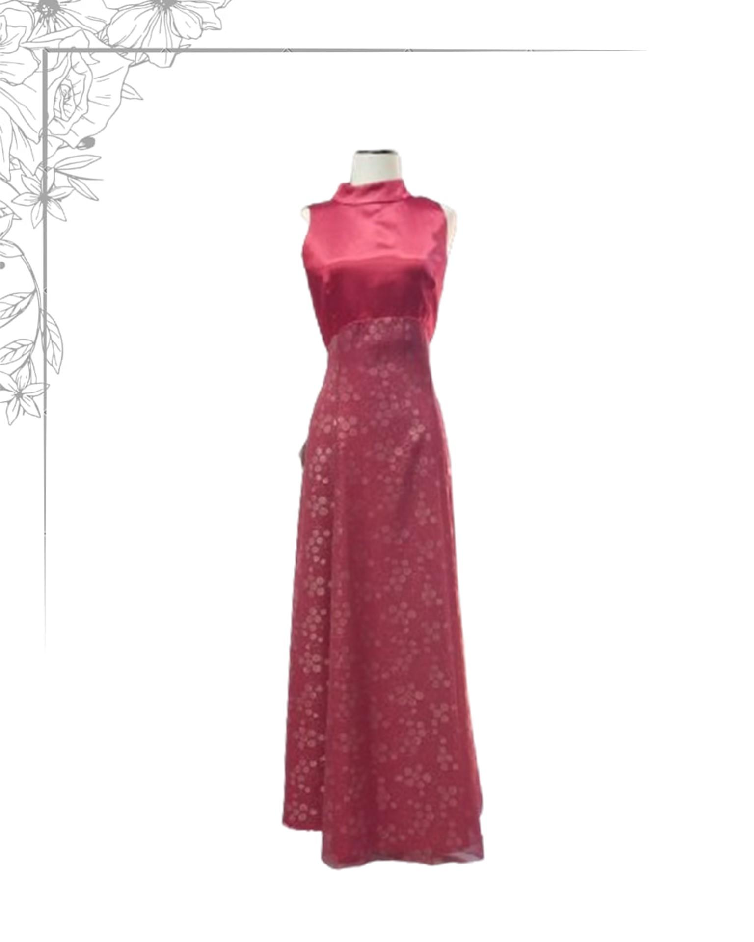 Red floor length dress