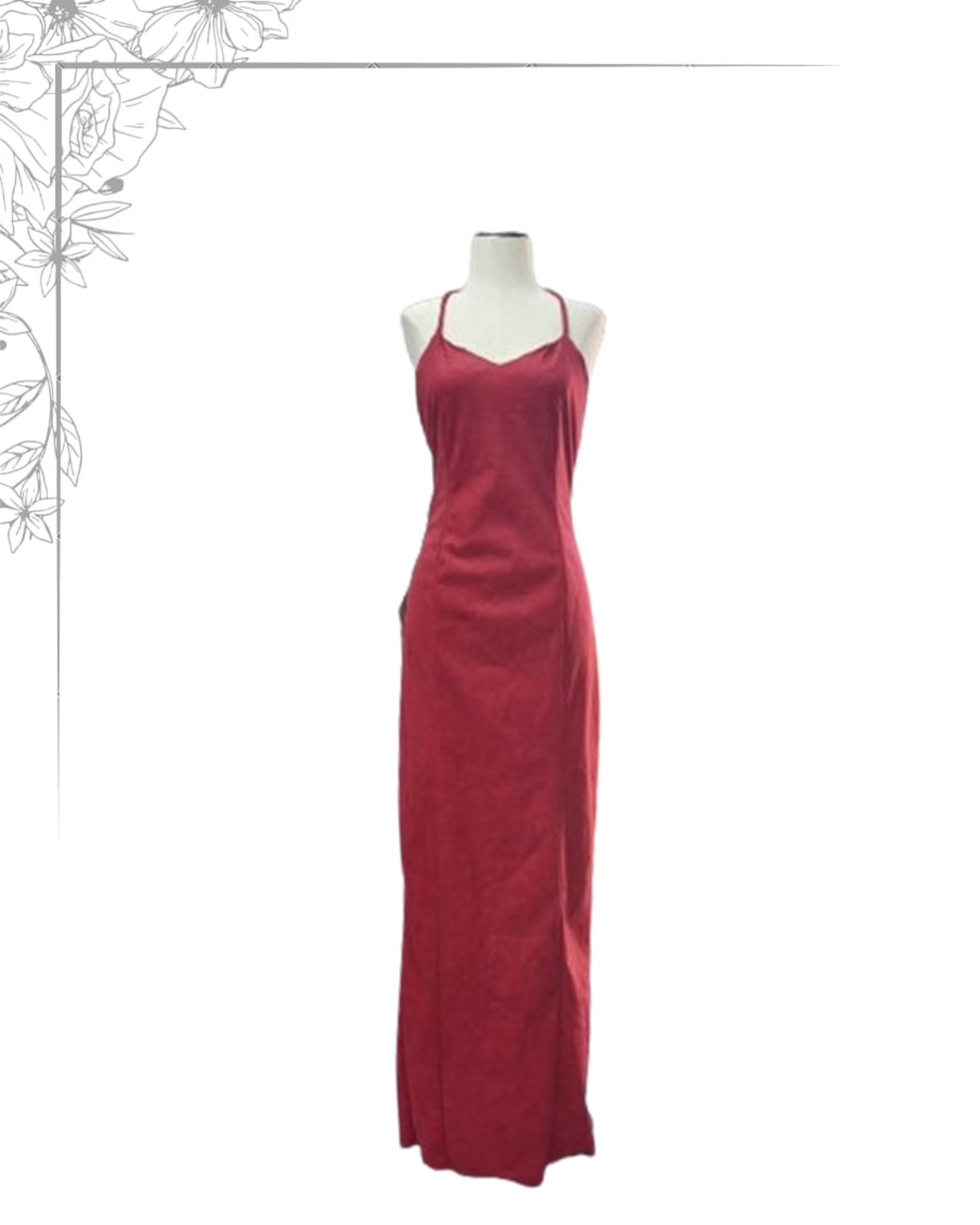 Red floor length dress
