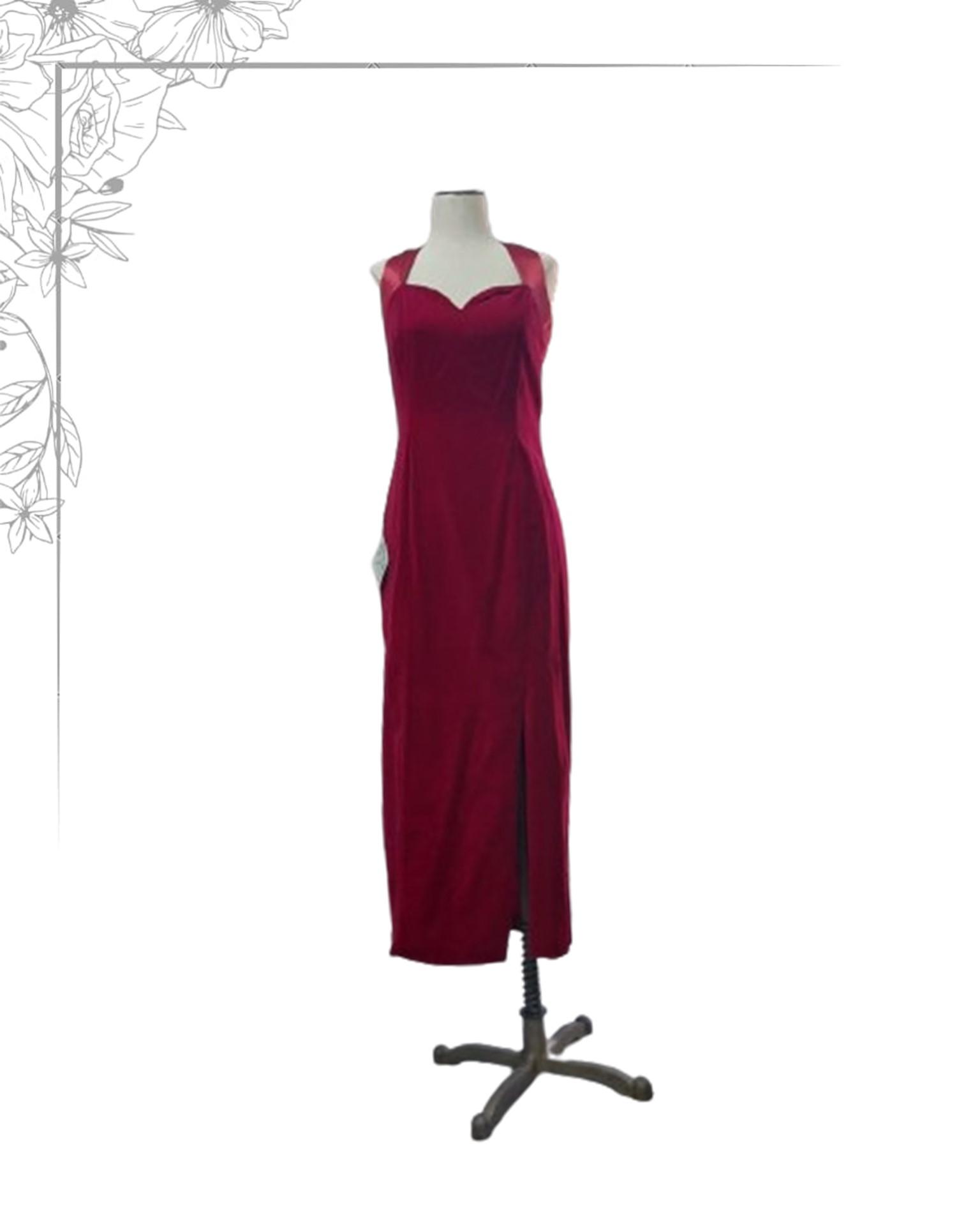 Red floor length dress