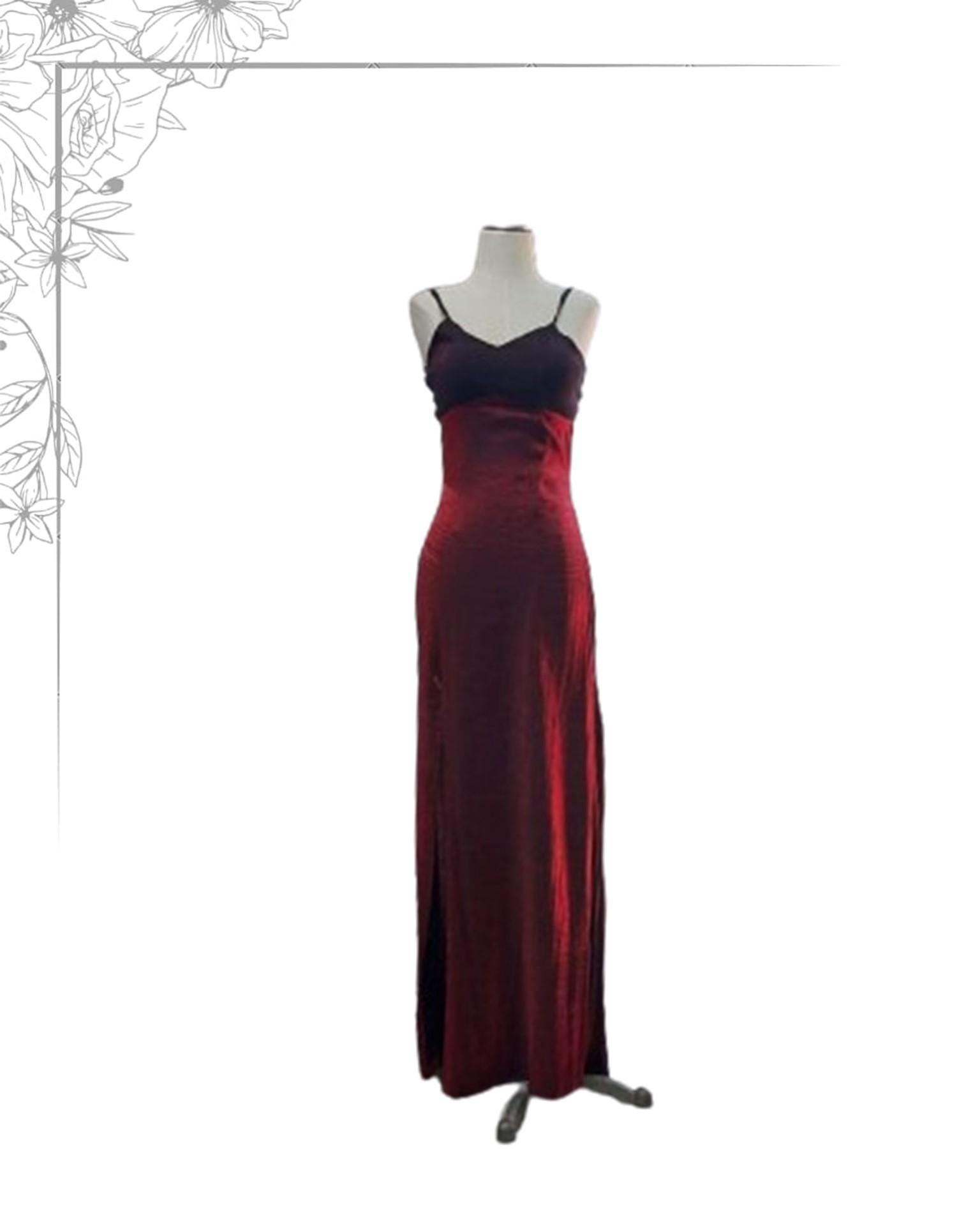 Red floor length dress