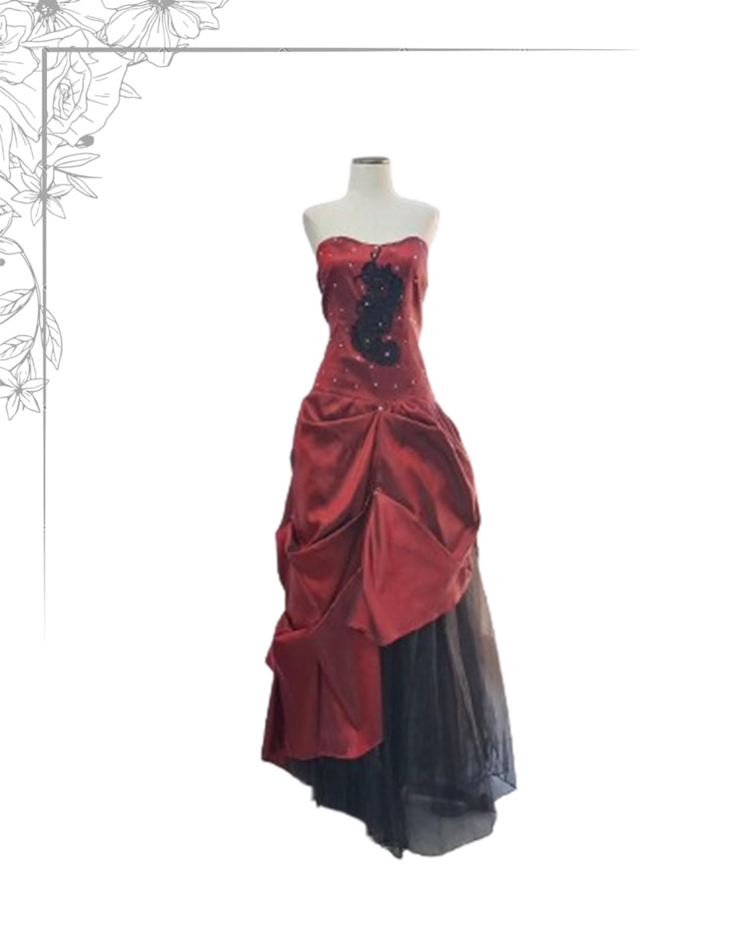 Red floor length dress