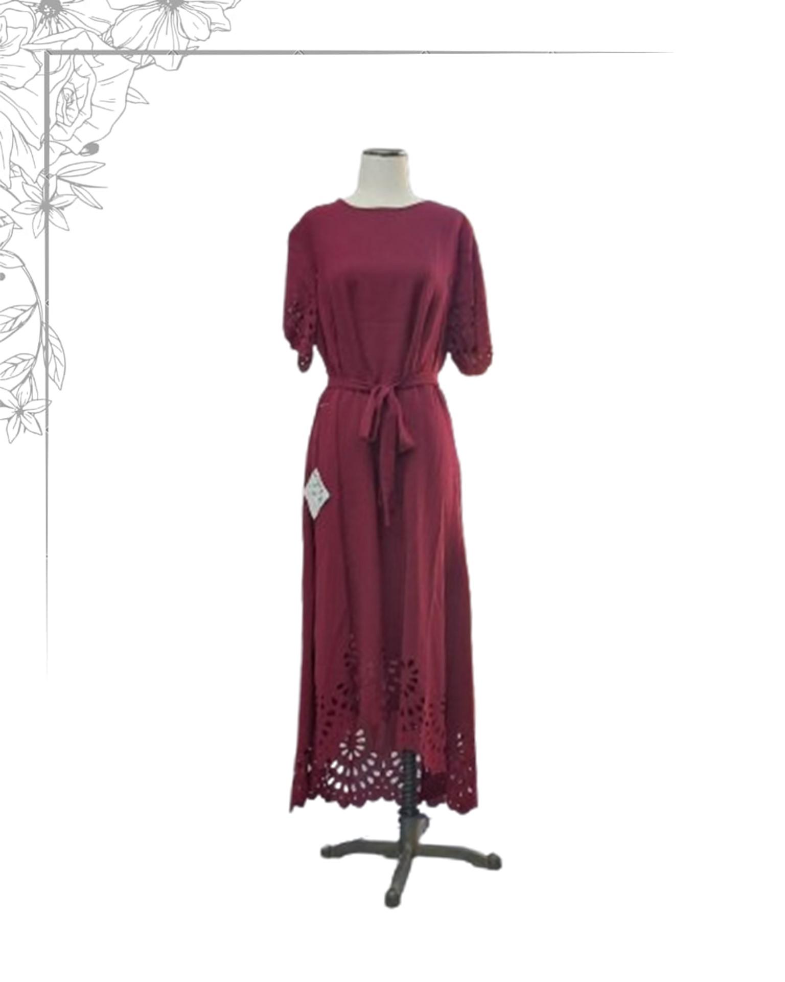 Red floor length dress