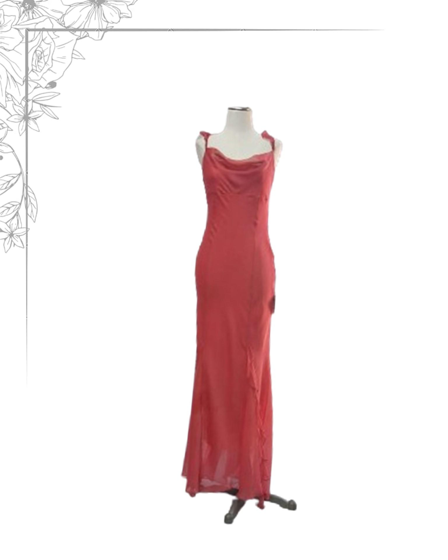 Red floor length dress
