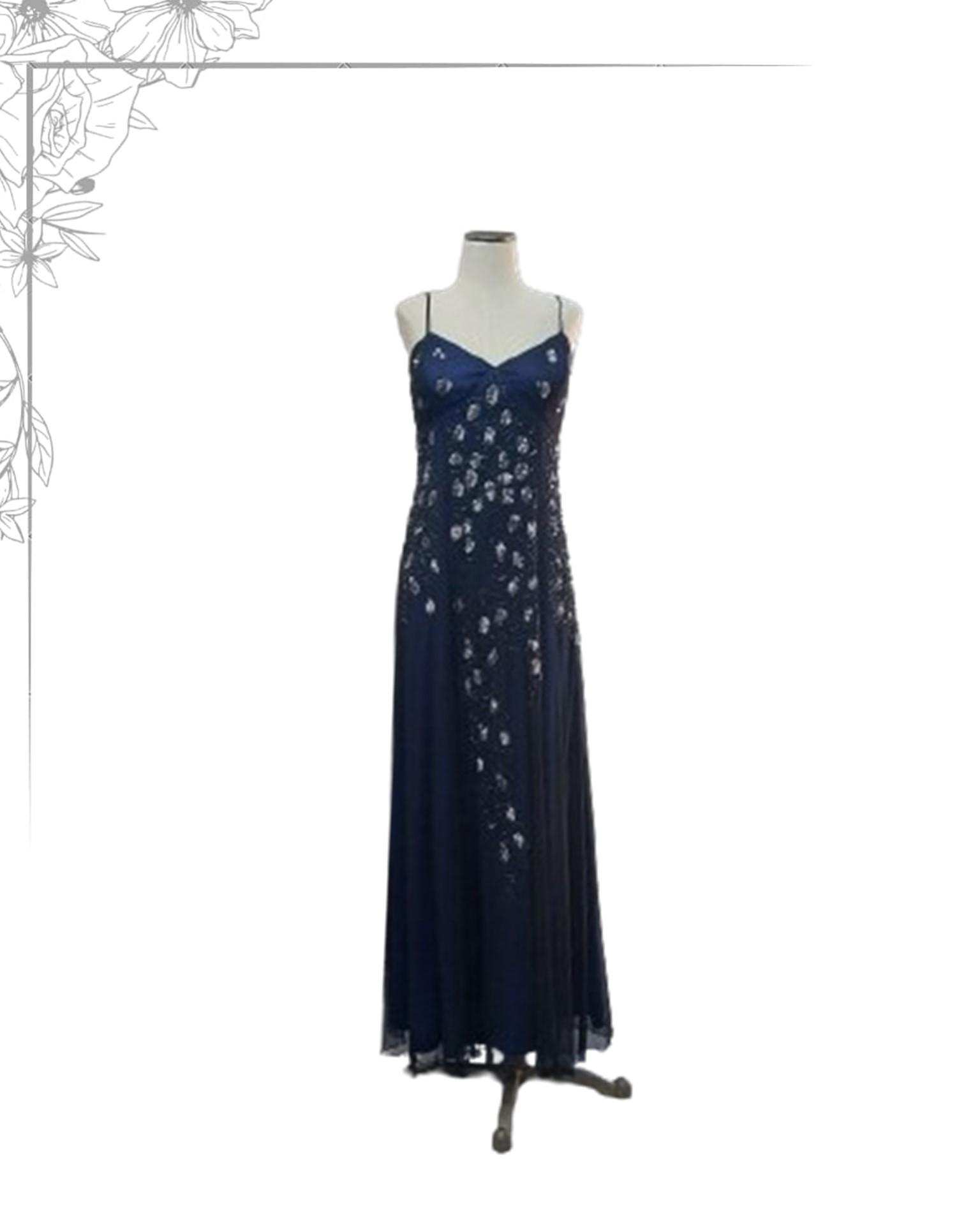 Blue floor length dress