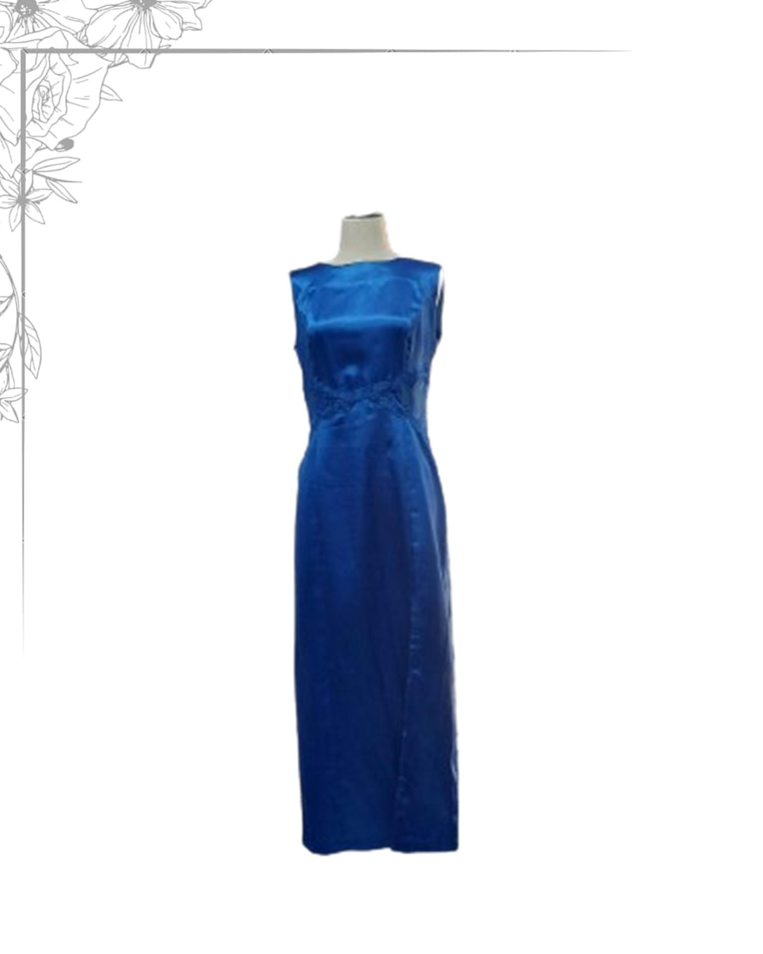 Blue floor length dress