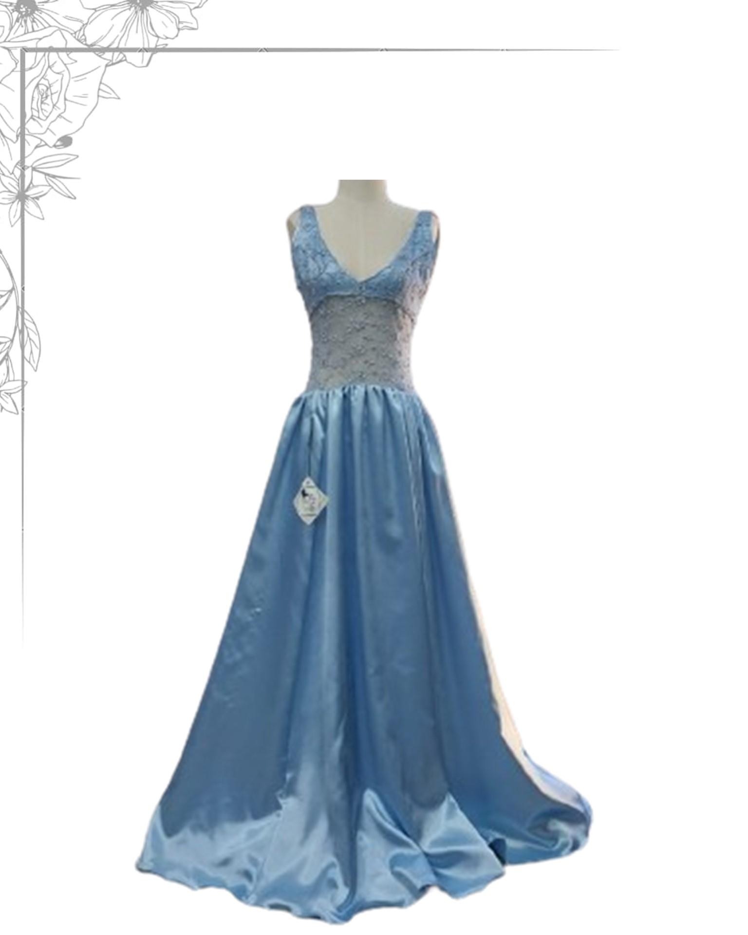 Blue floor length dress