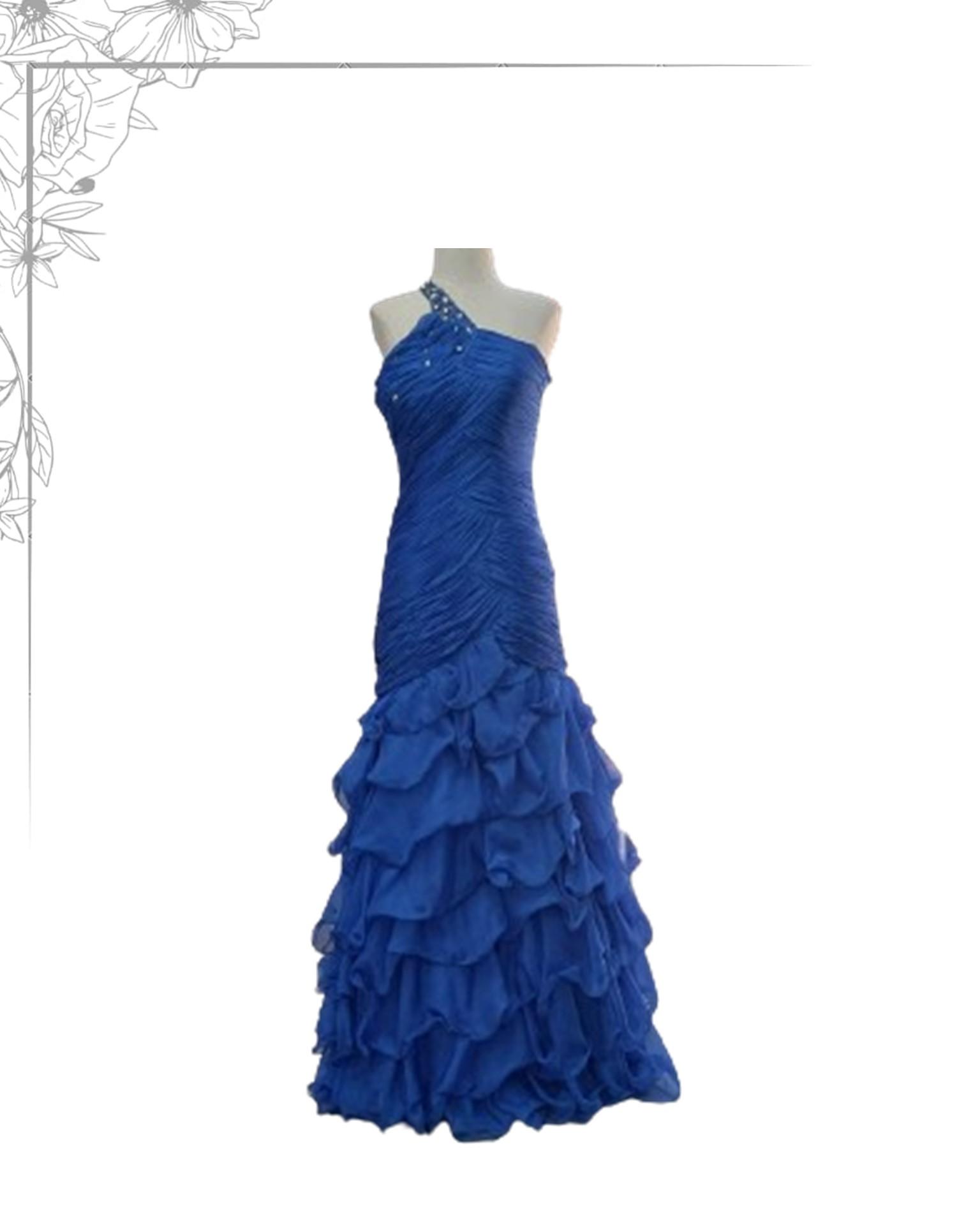 Blue floor length dress