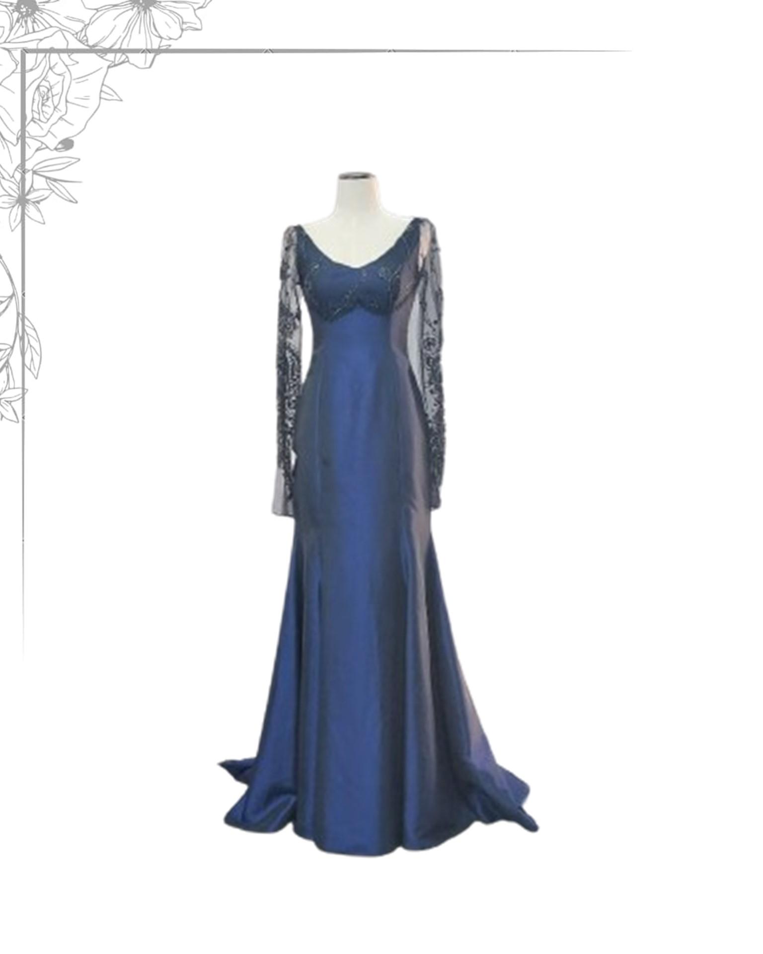 Blue floor length dress
