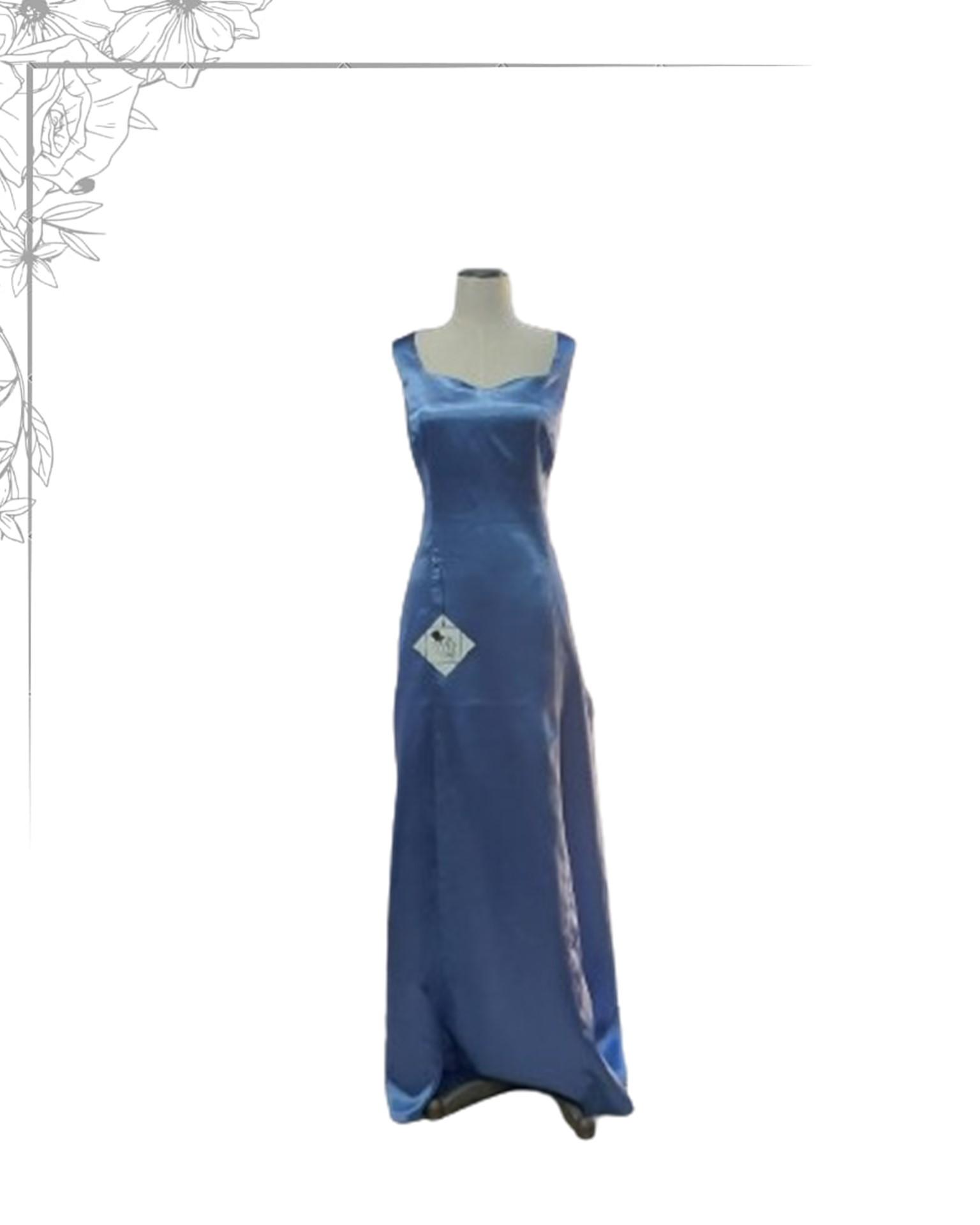 Blue floor length dress