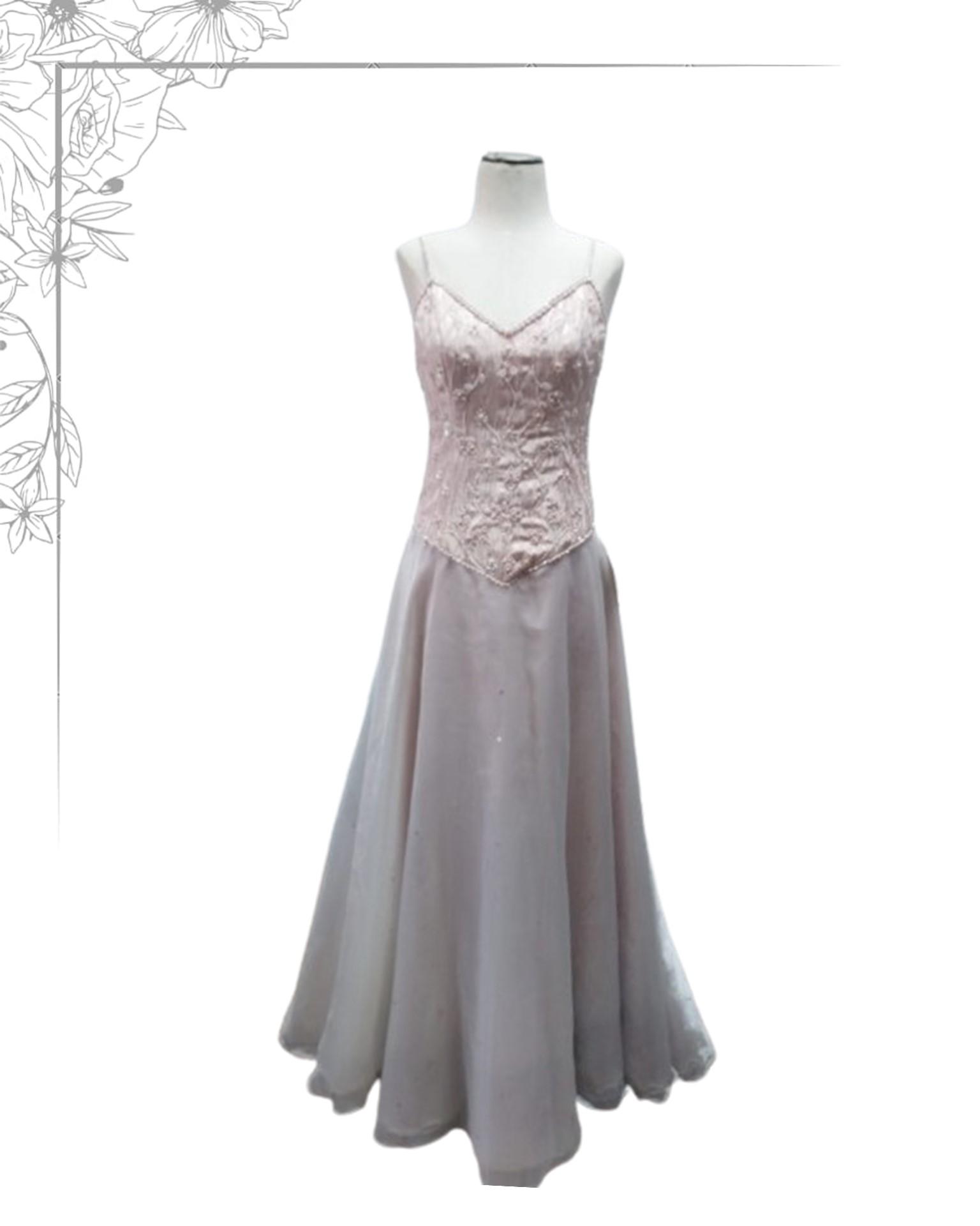 pink floor length dress