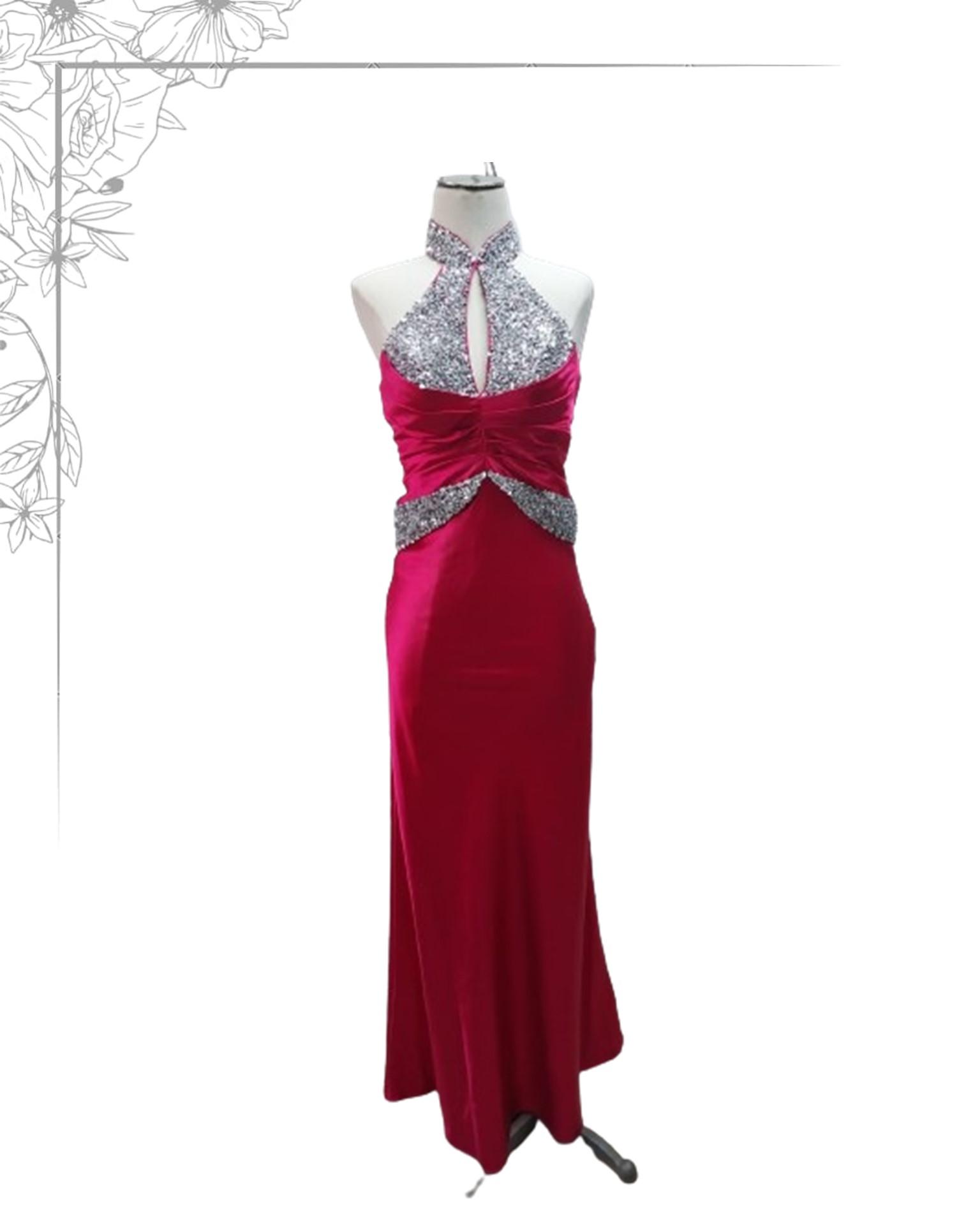 pink floor length dress