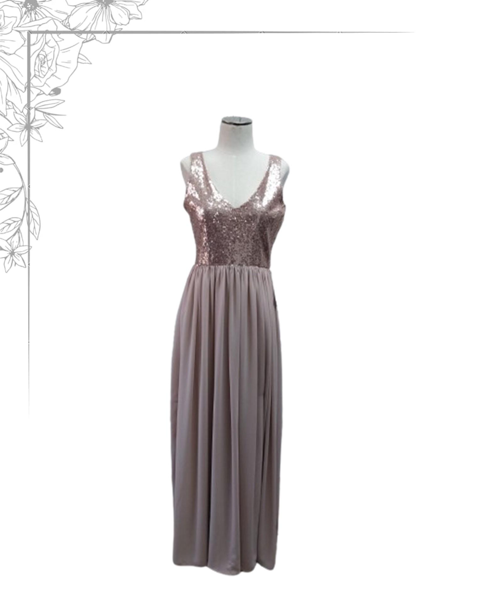 pink floor length dress