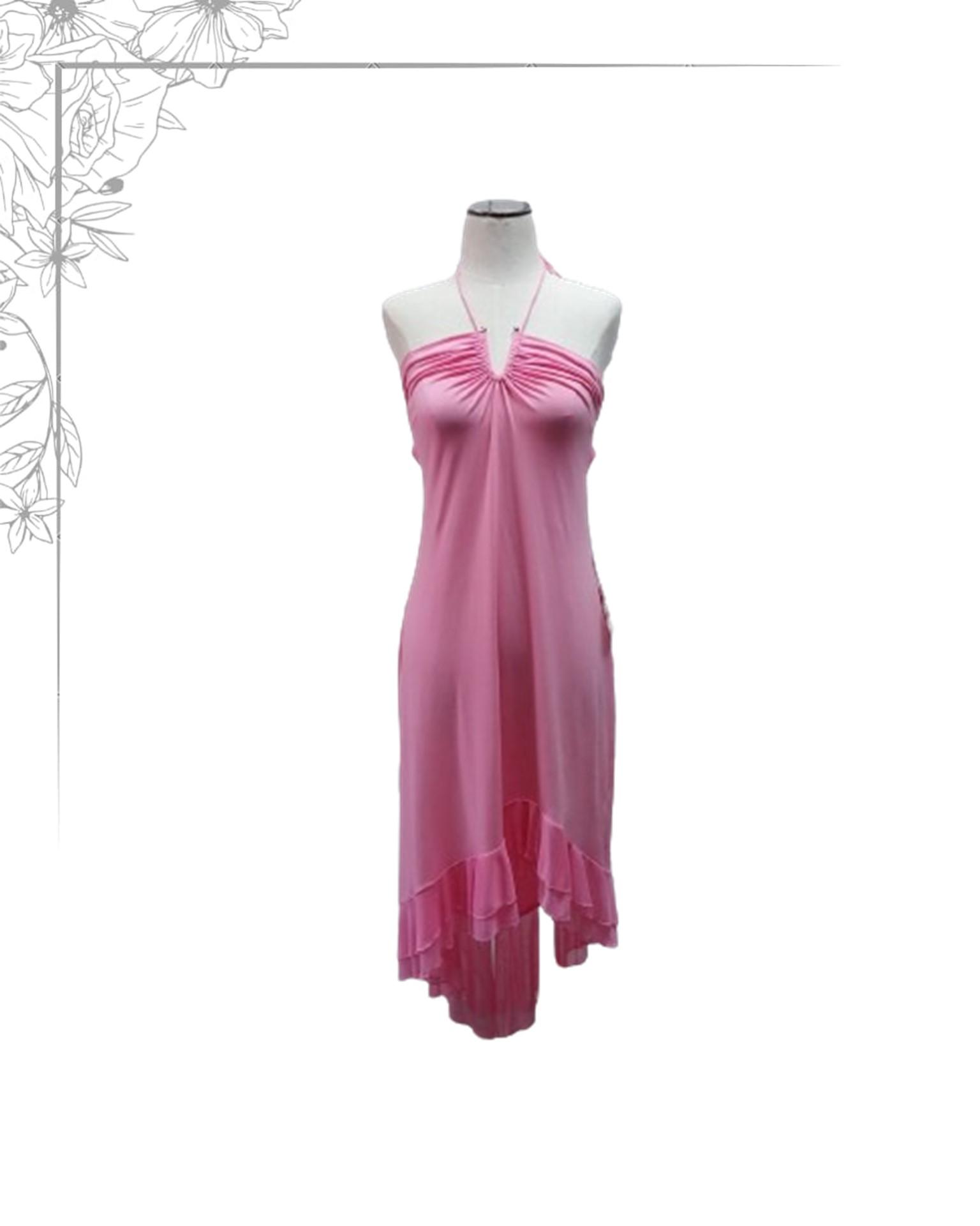 pink floor length dress