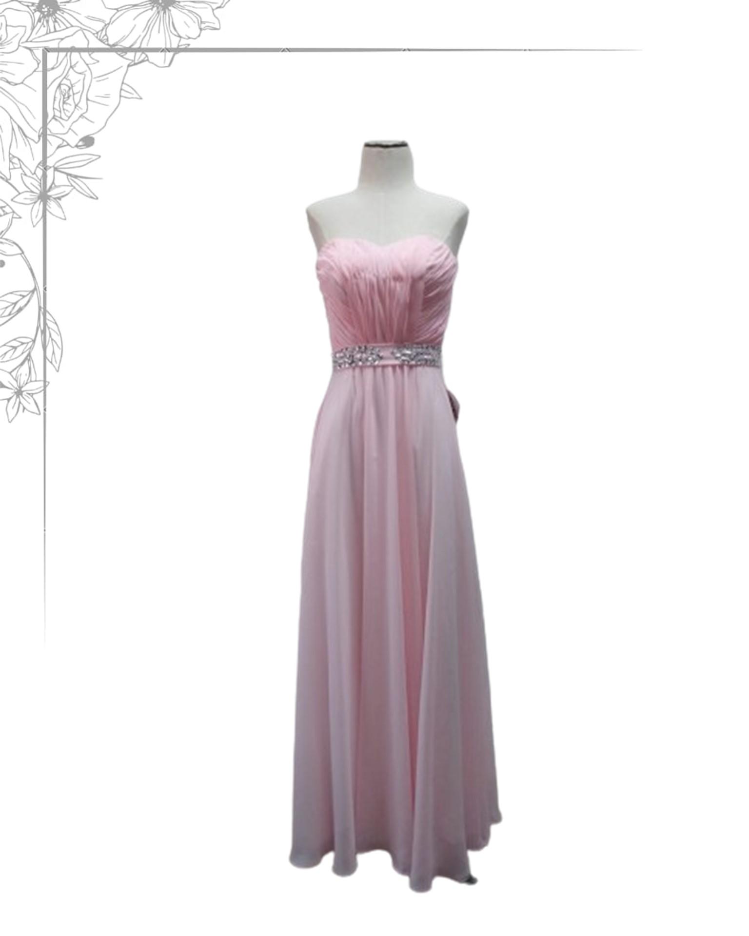 pink floor length dress