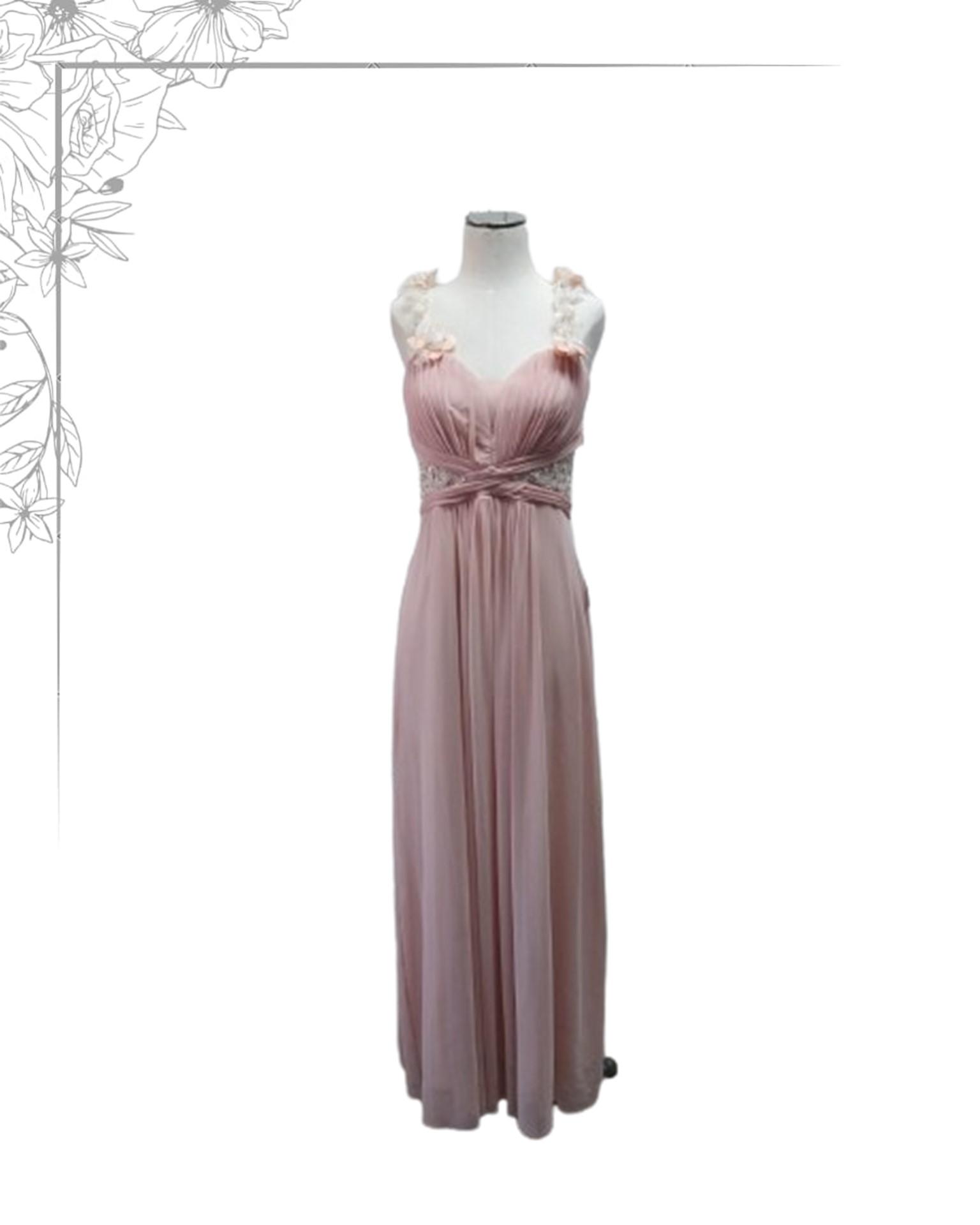 pink floor length dress