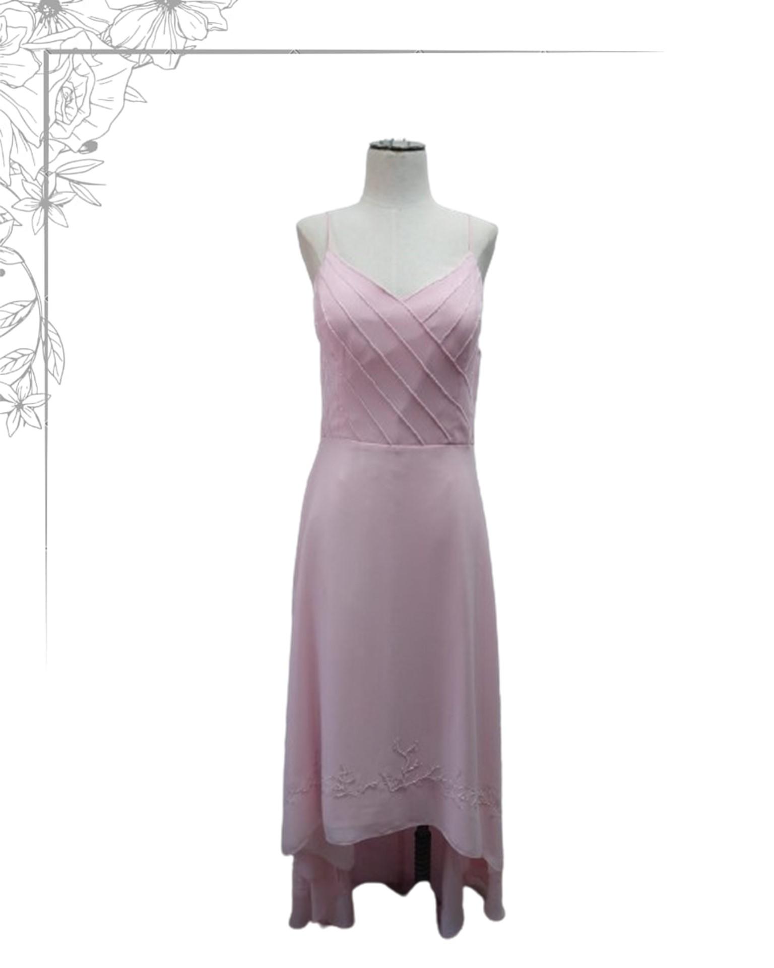 pink floor length dress