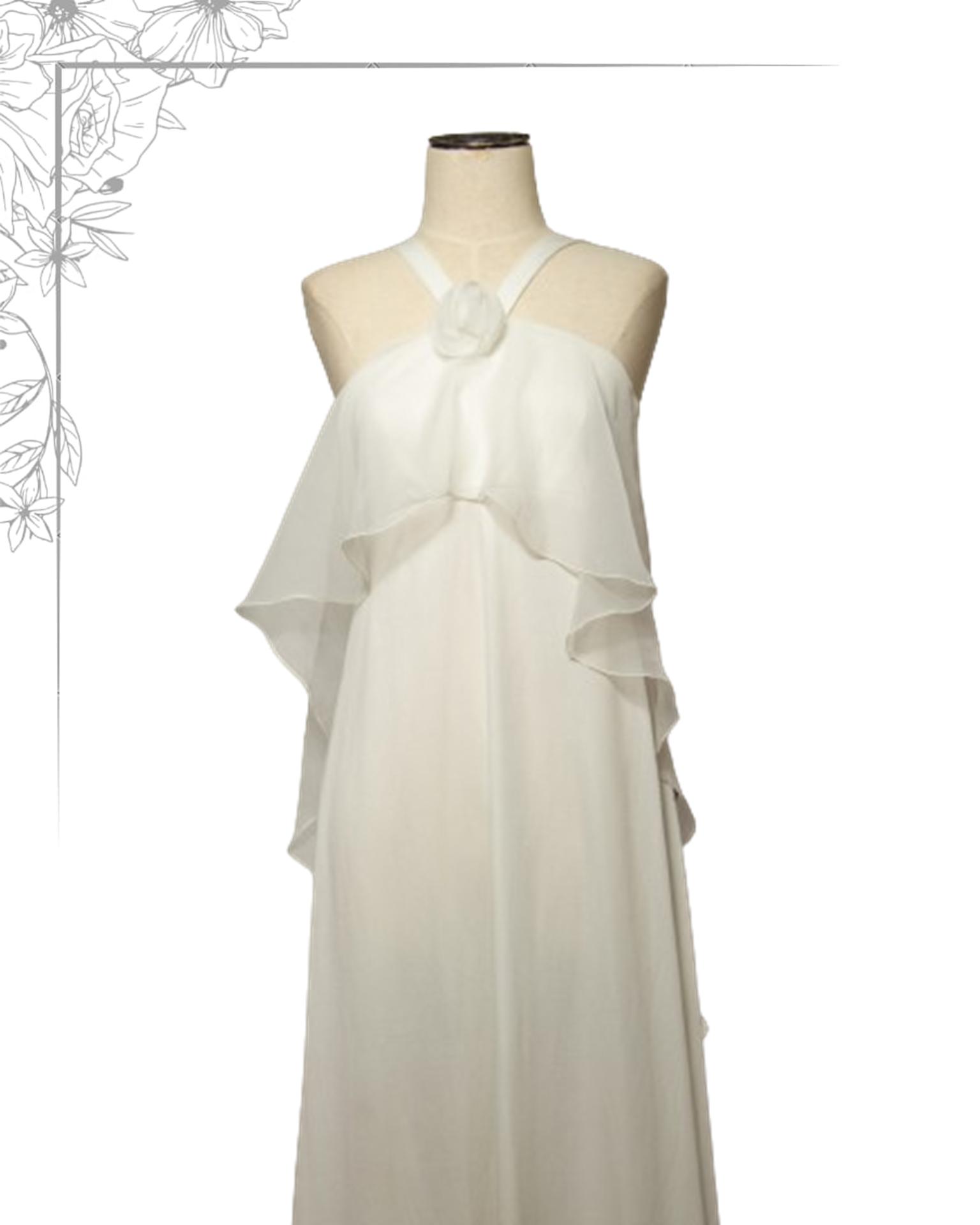 White floor length dress