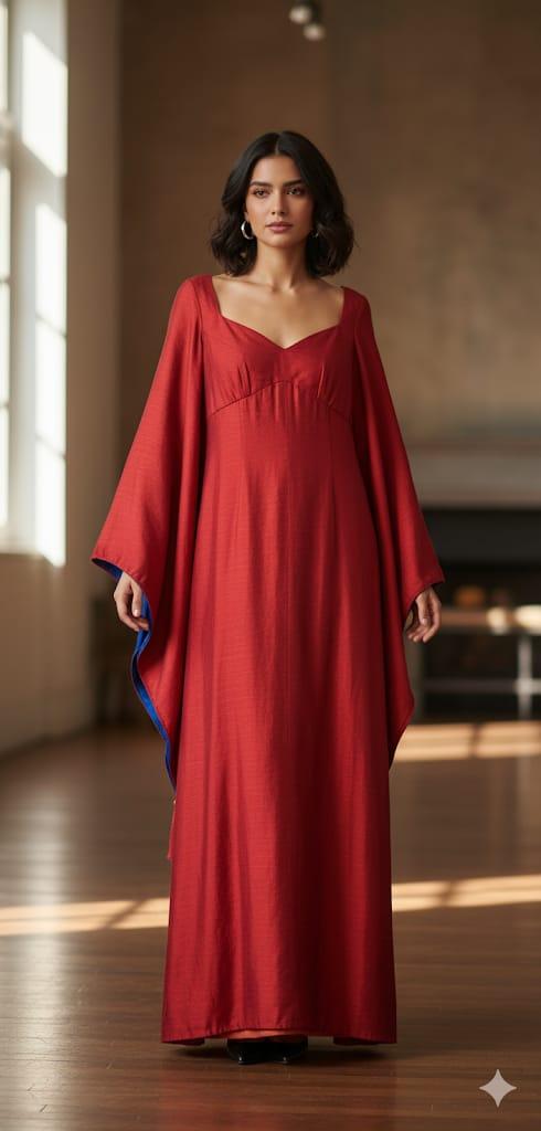 Red long gown